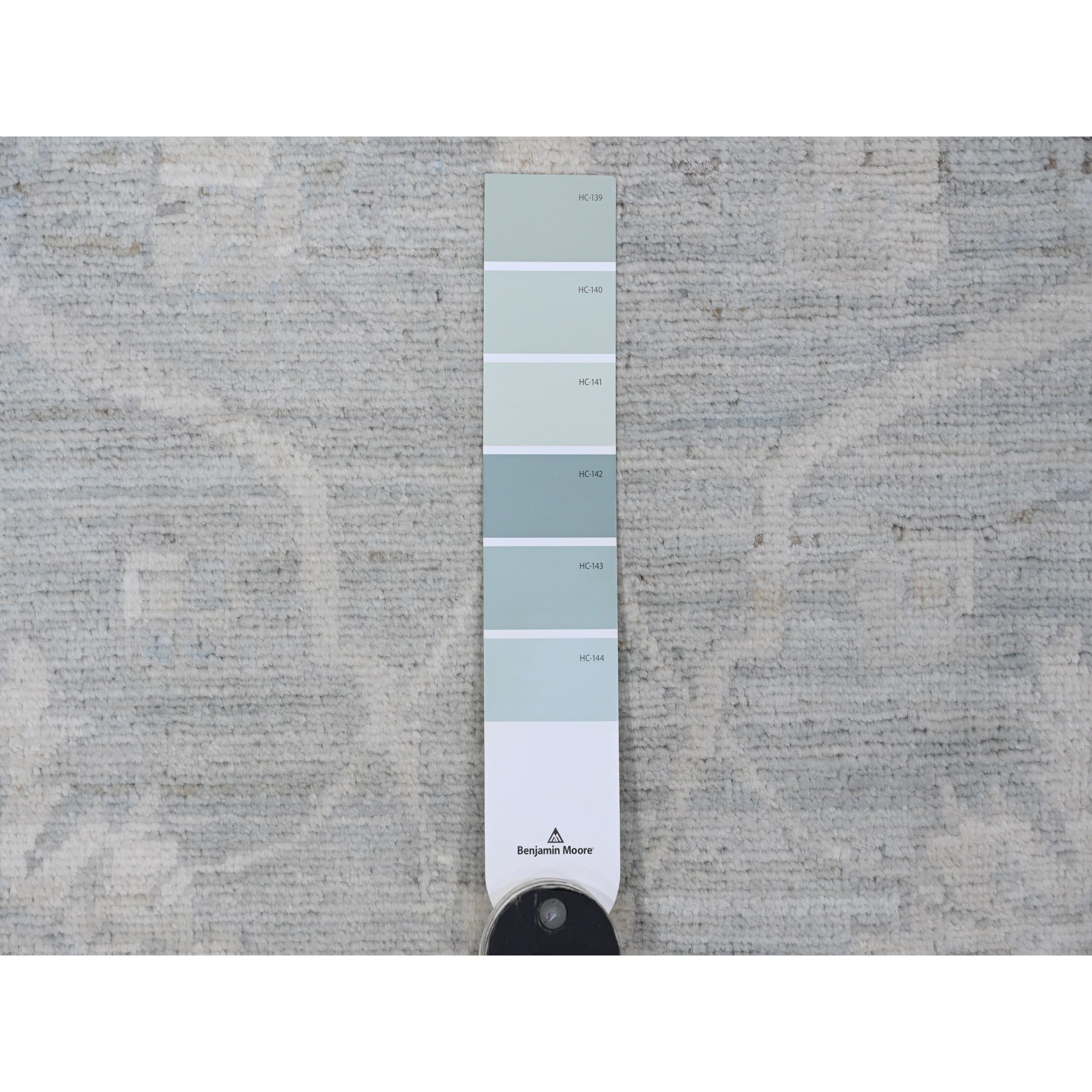 12'x15'4" Misty Gray, Washed Out Peshawar with All Over Leaf Pattern, Hand Knotted, Natural Dyes, 100% Wool, Oversized, Oriental Rug Sh20405