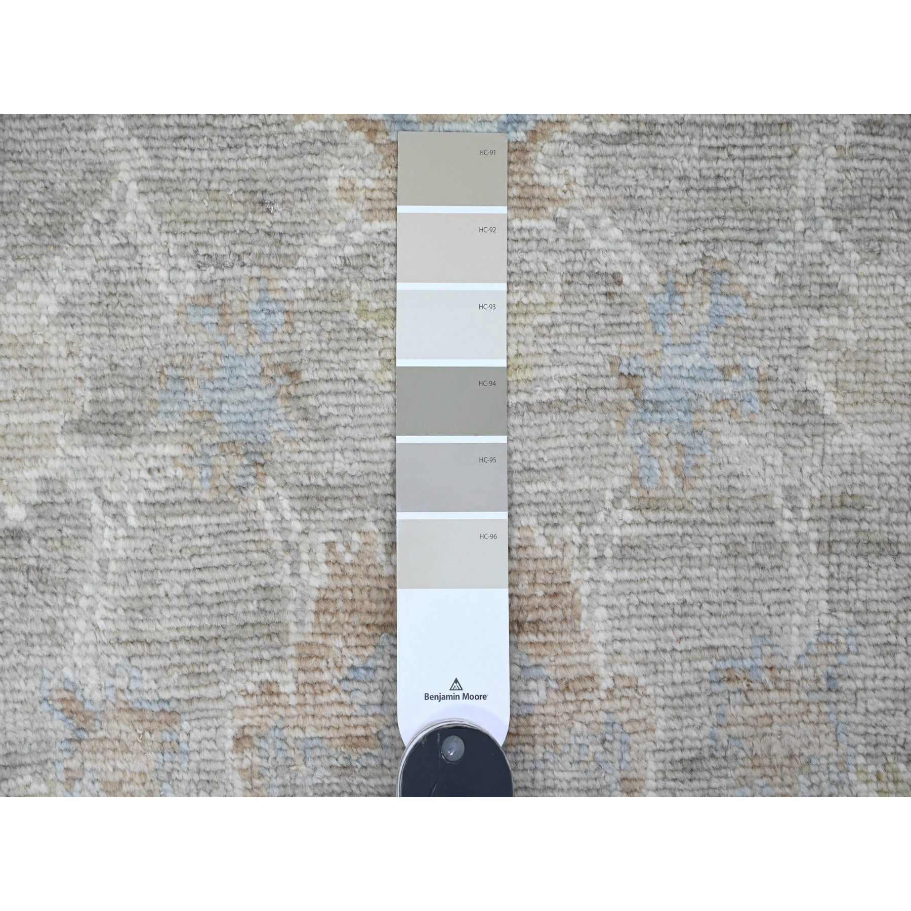 5'x19'9" Dark Vanilla Brown, Afghan Angora Oushak with All Over Vines Design, Hand Knotted, Veggie Dyes, 100% Wool, Long and Wide Runner, Oriental Rug Sh20410