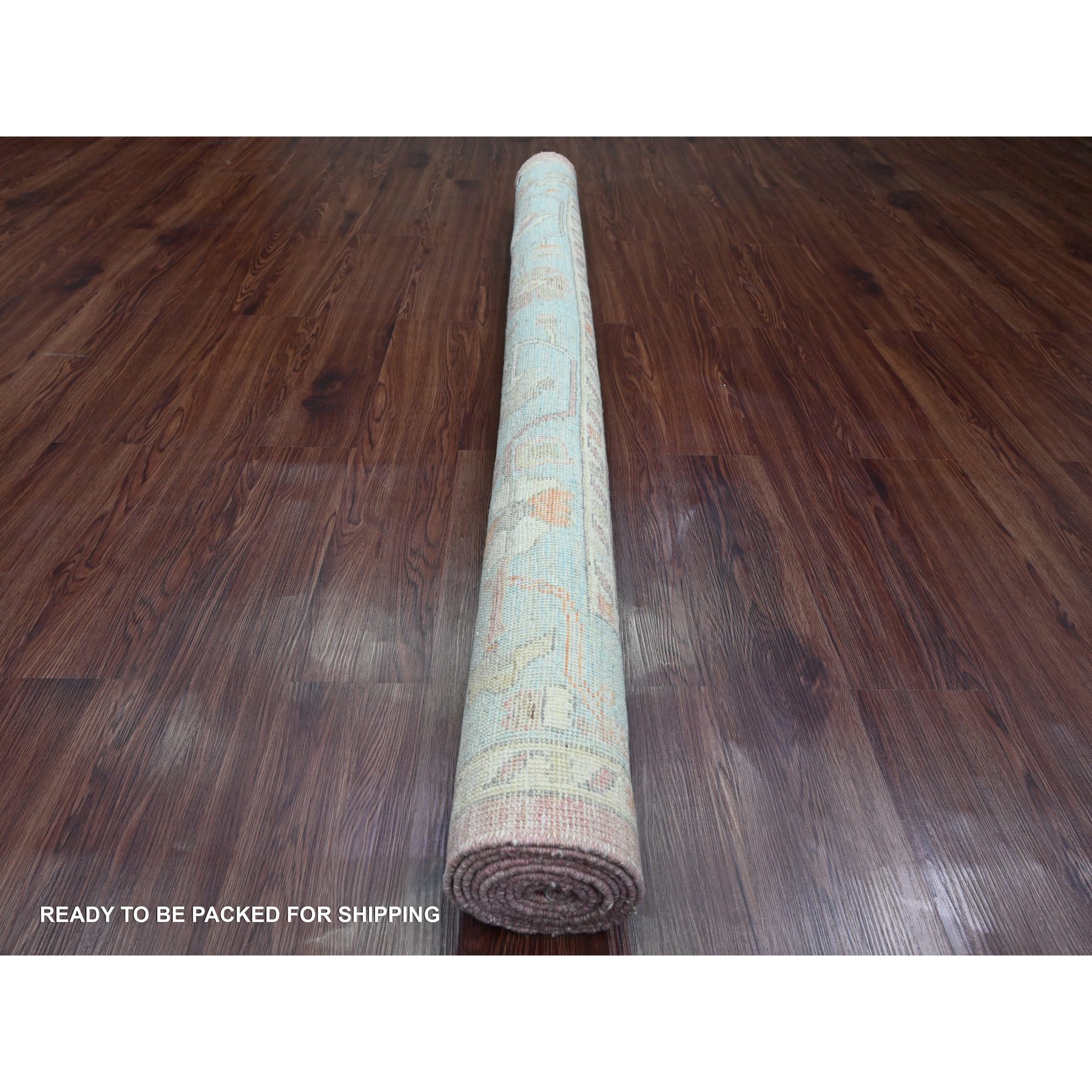 6'x8'10" Rouge Pink, Afghan Angora Oushak with All Over Leaf Design, Hand Knotted, Natural Dyes, 100% Wool, Oriental Rug Sh20411
