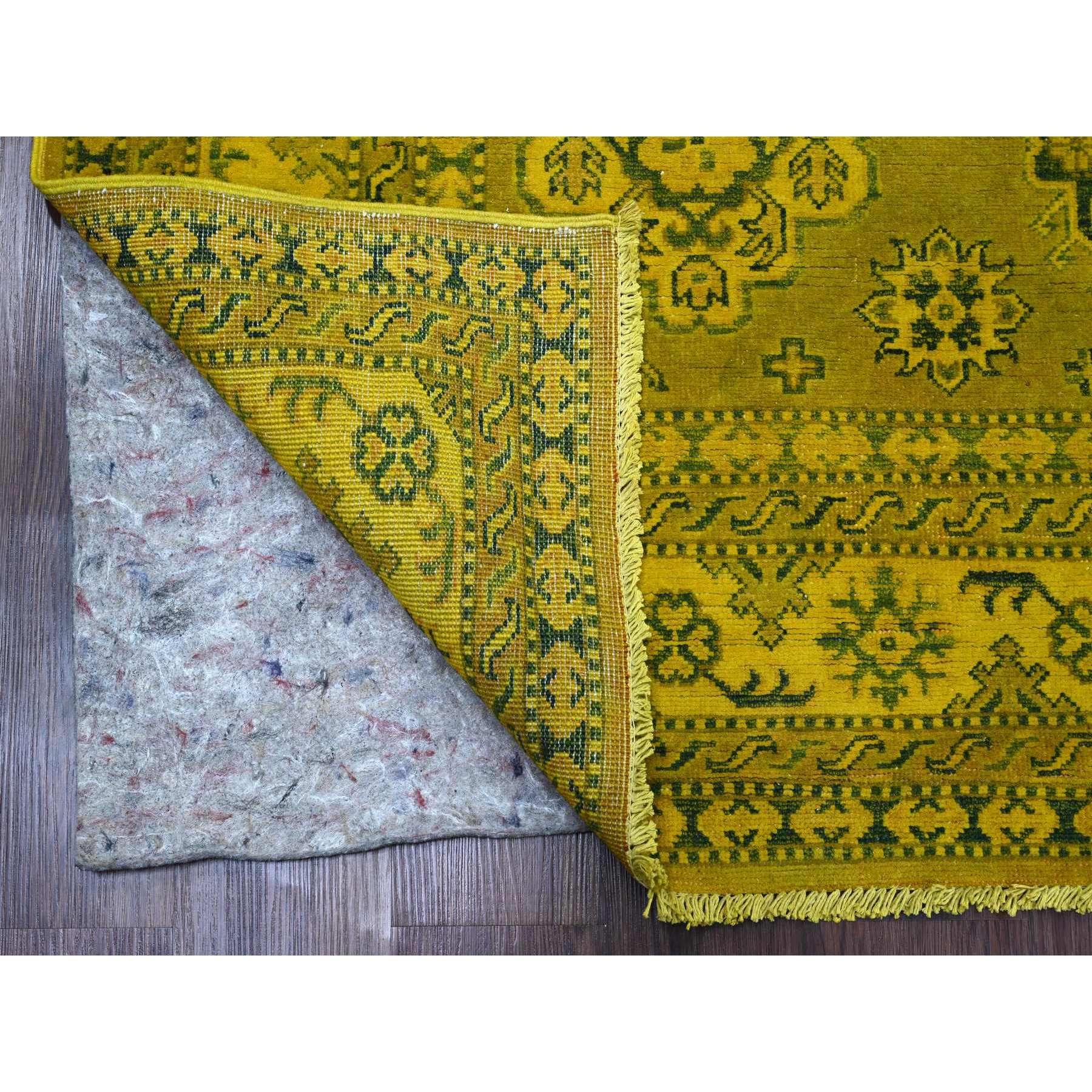 6'x8'6" Golden Brown, Overdyed Kazak with Tribal Medallions Design, Hand Knotted, 100% Wool, Oriental Rug Sh20442