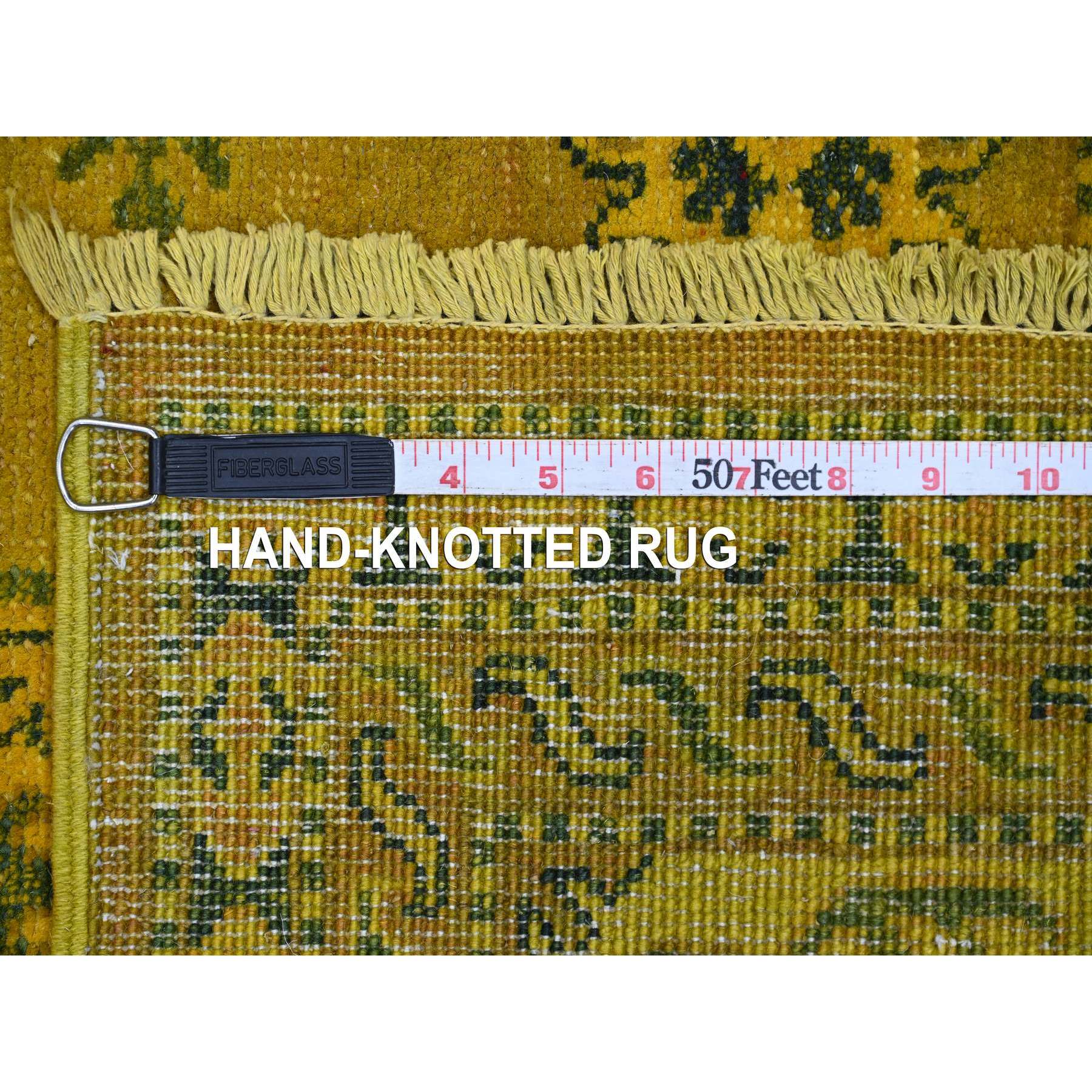 6'x8'6" Golden Brown, Overdyed Kazak with Tribal Medallions Design, Hand Knotted, 100% Wool, Oriental Rug Sh20442