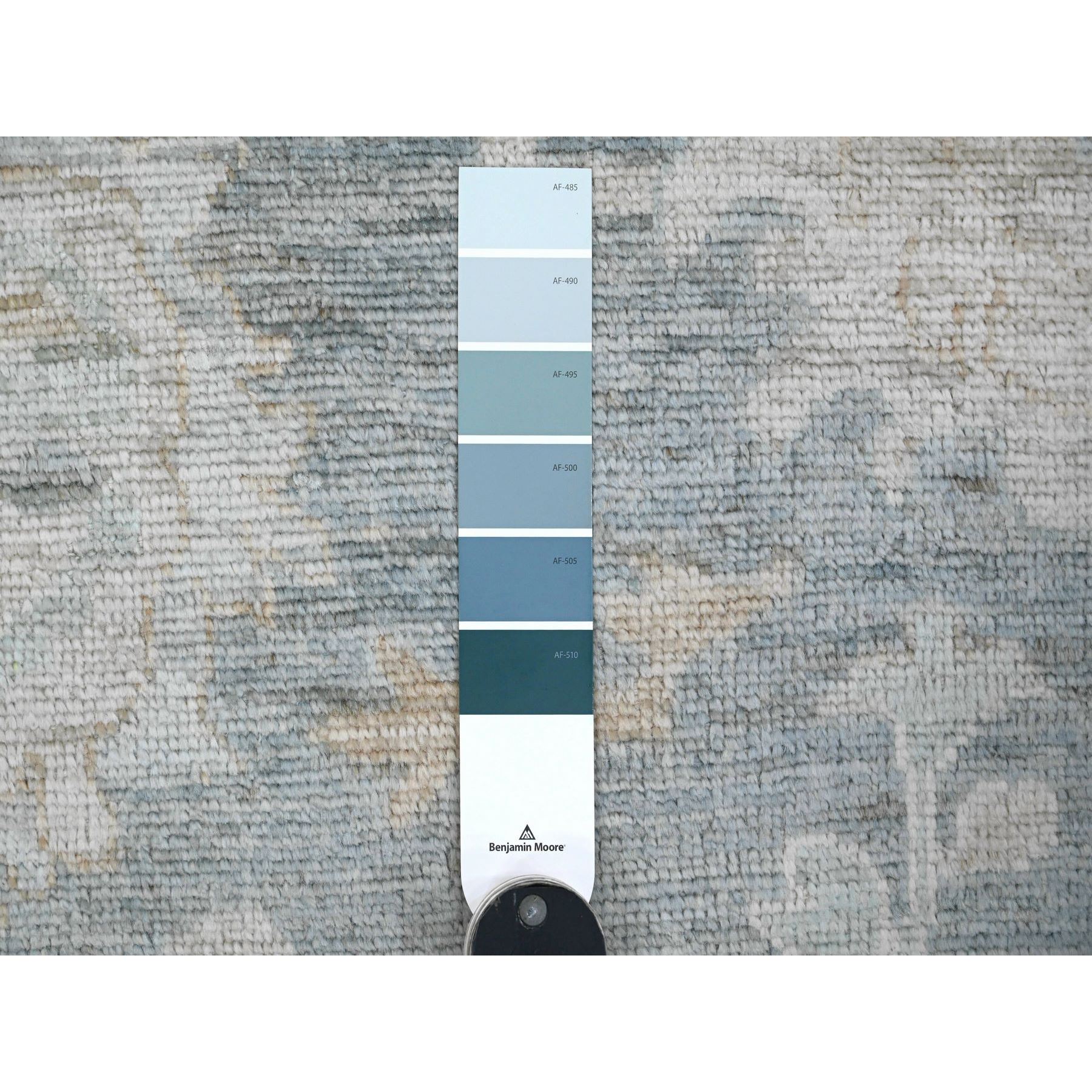 11'9"x15'5" Marengo Gray, Afghan Angora Oushak with All Over Leaf Design, Hand Knotted, Vegetable Dyes, 100% Wool, Oversized, Oriental Rug Sh20462