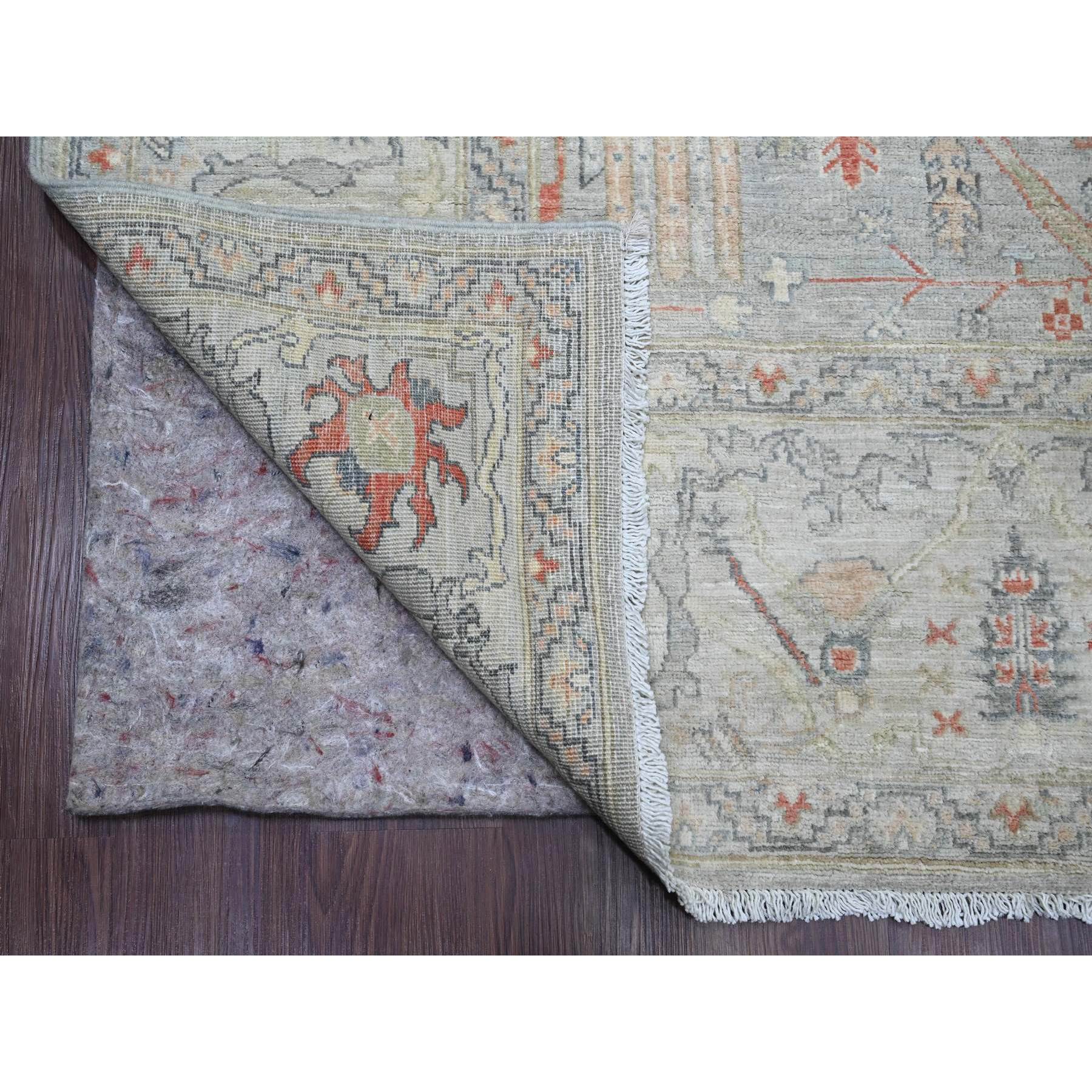 8'1"x9'10" Medium Gray, Peshawar with Bijar Garus Design, Hand Knotted, High Mountain Wool, Vegetable Dyes, Densely Woven, Oriental Rug Sh20465