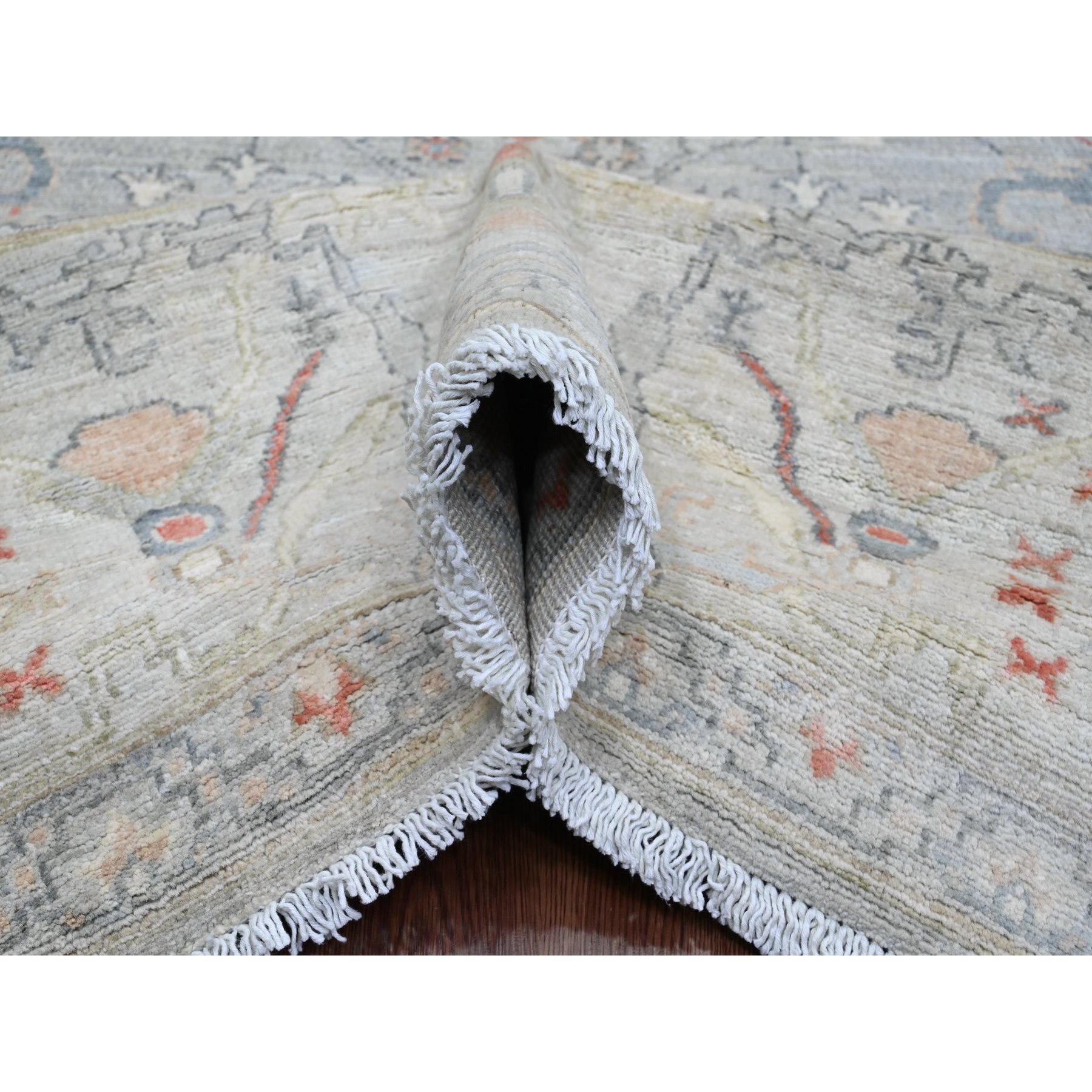 8'1"x9'10" Medium Gray, Peshawar with Bijar Garus Design, Hand Knotted, High Mountain Wool, Vegetable Dyes, Densely Woven, Oriental Rug Sh20465