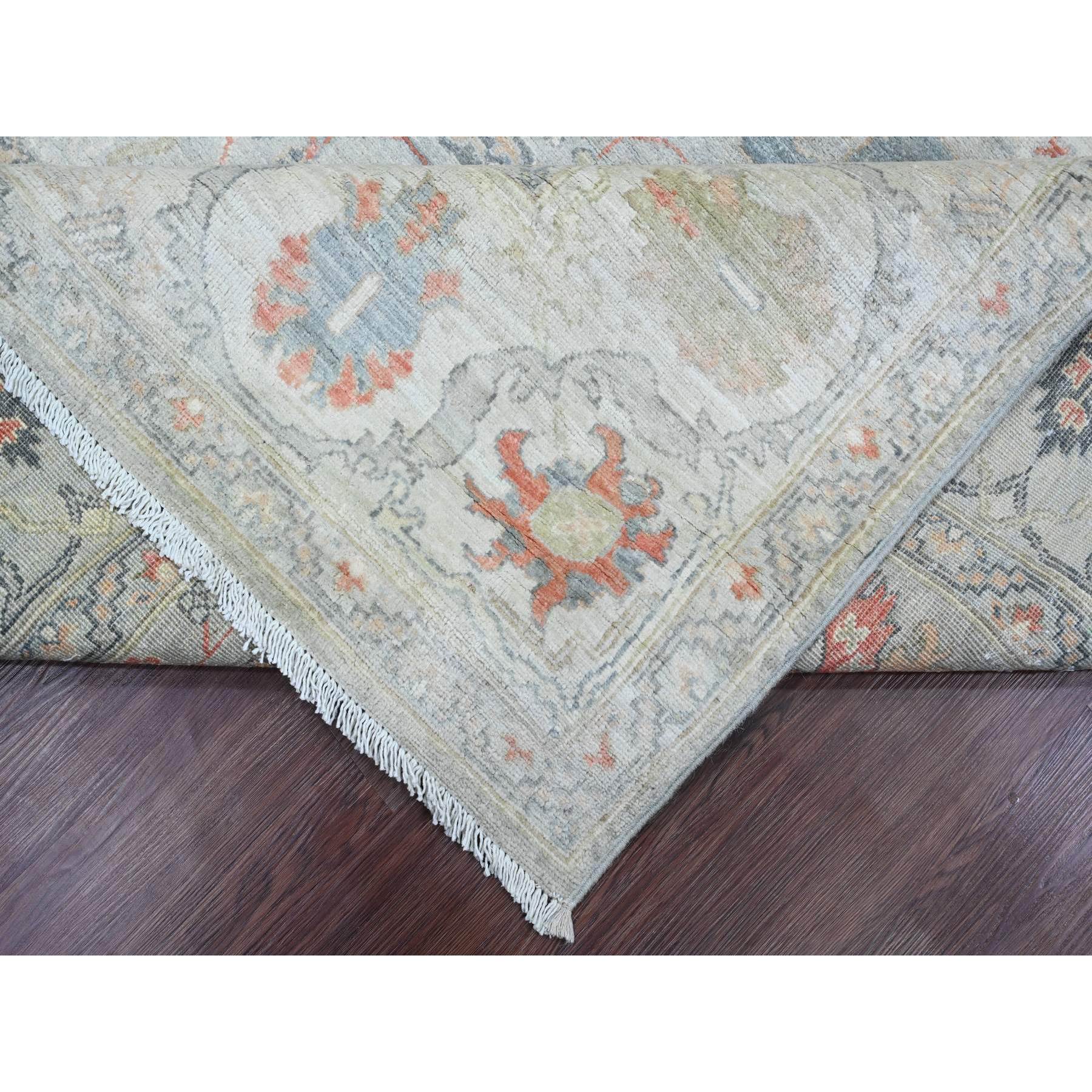 8'1"x9'10" Medium Gray, Peshawar with Bijar Garus Design, Hand Knotted, High Mountain Wool, Vegetable Dyes, Densely Woven, Oriental Rug Sh20465