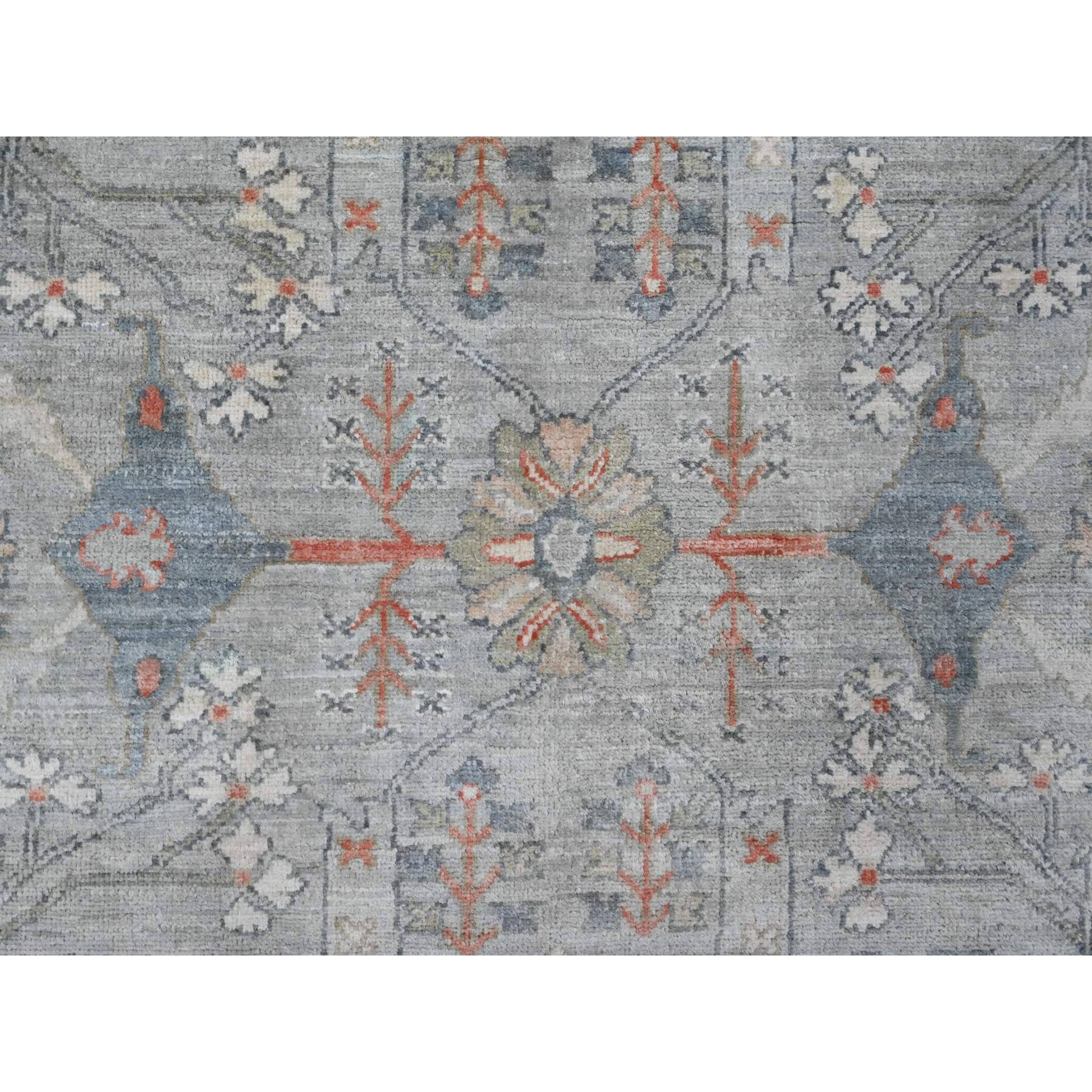 8'1"x9'10" Medium Gray, Peshawar with Bijar Garus Design, Hand Knotted, High Mountain Wool, Vegetable Dyes, Densely Woven, Oriental Rug Sh20465