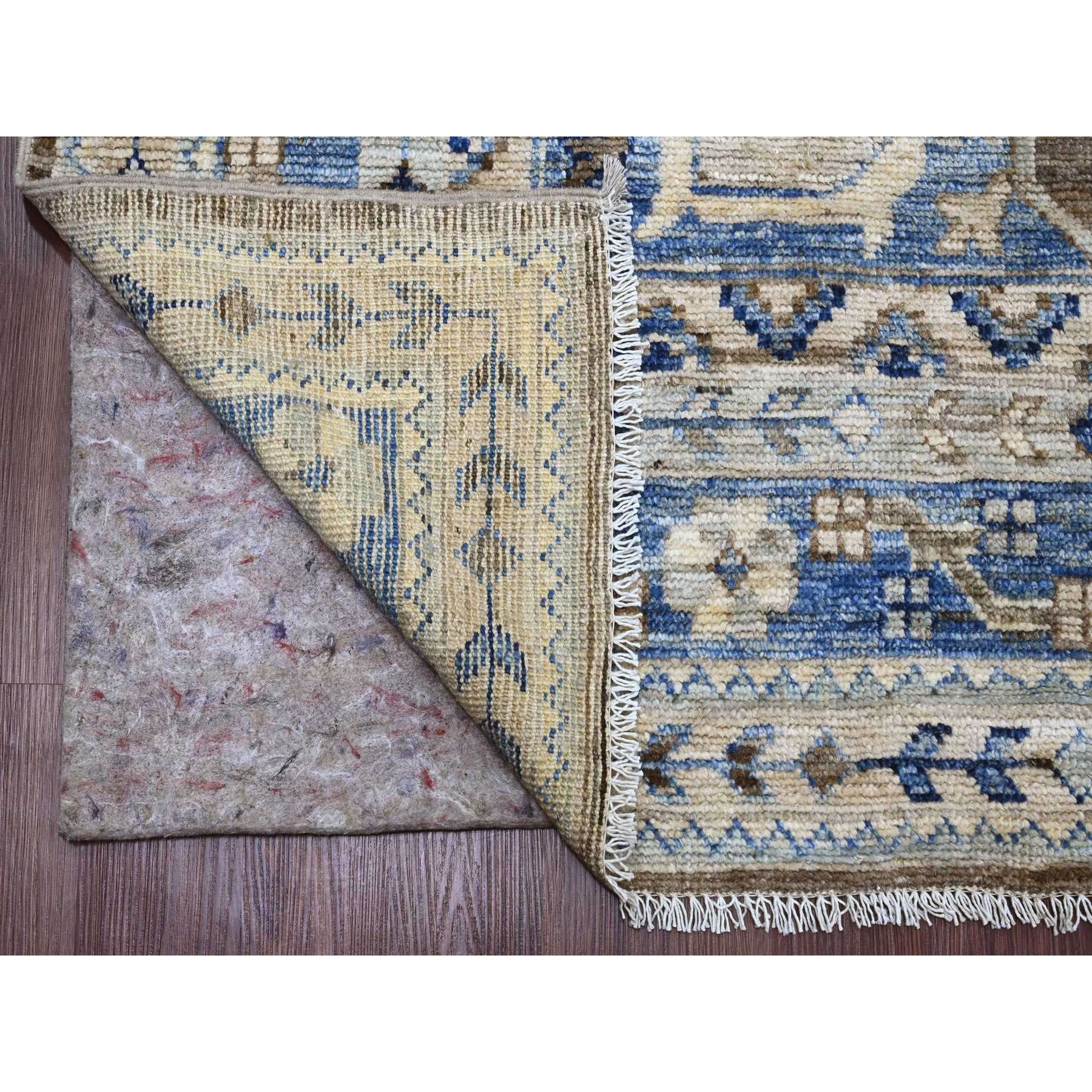8'x9'9" Almond Brown, Afghan Peshawar with Anatolian Village Inspired Design, High Mountain Wool, Hand Knotted, Oriental Rug Sh20466
