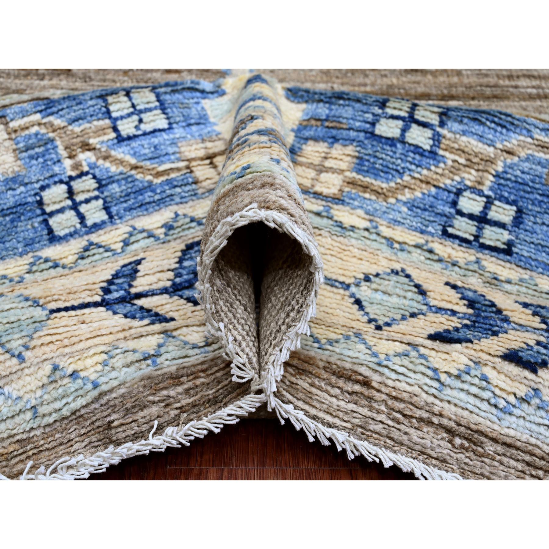 10'x14' Coffee Brown, Afghan Peshawar with Anatolian Village Inspired Design, Hand Knotted, High Mountain Wool, Oriental Rug Sh20467
