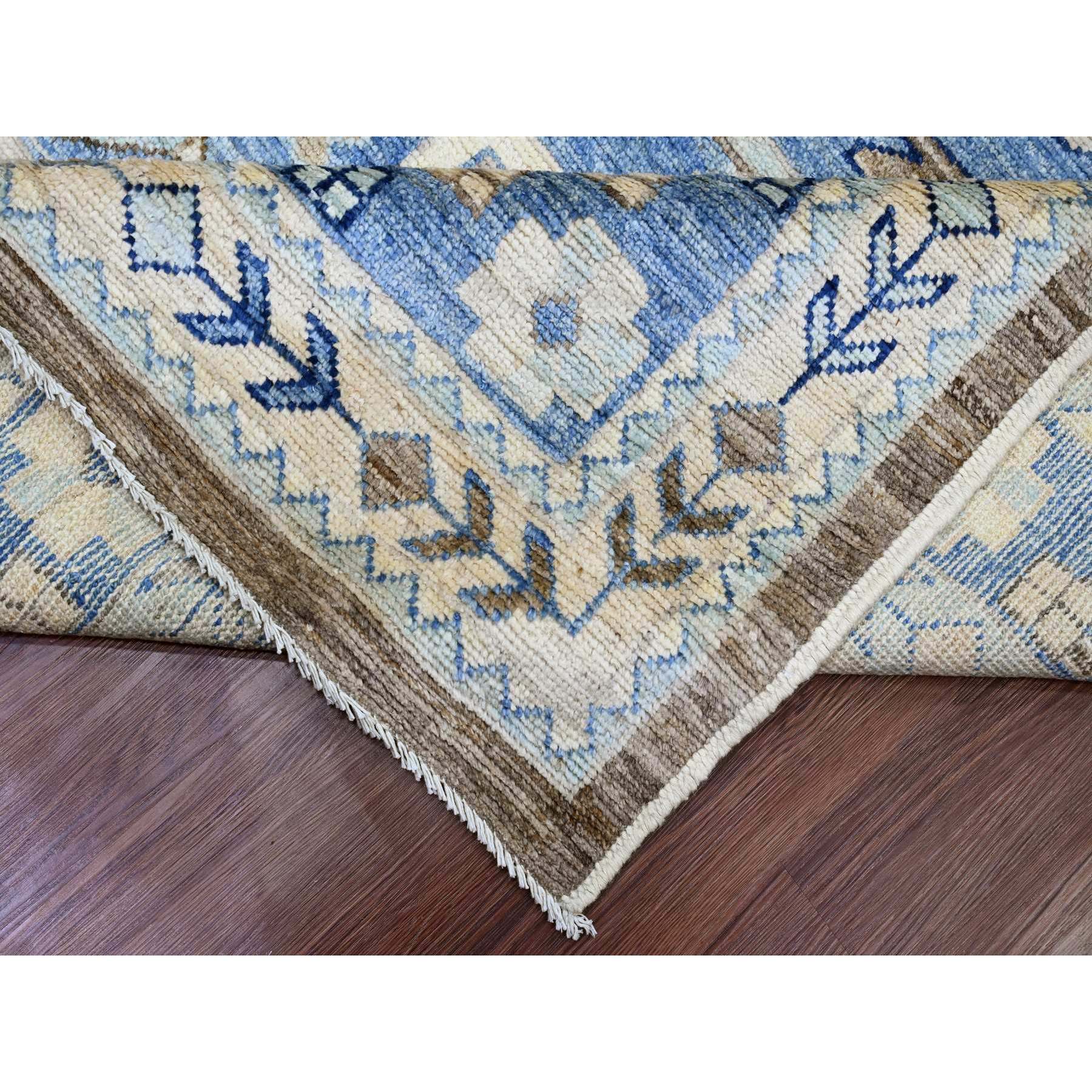 10'x14' Coffee Brown, Afghan Peshawar with Anatolian Village Inspired Design, Hand Knotted, High Mountain Wool, Oriental Rug Sh20467