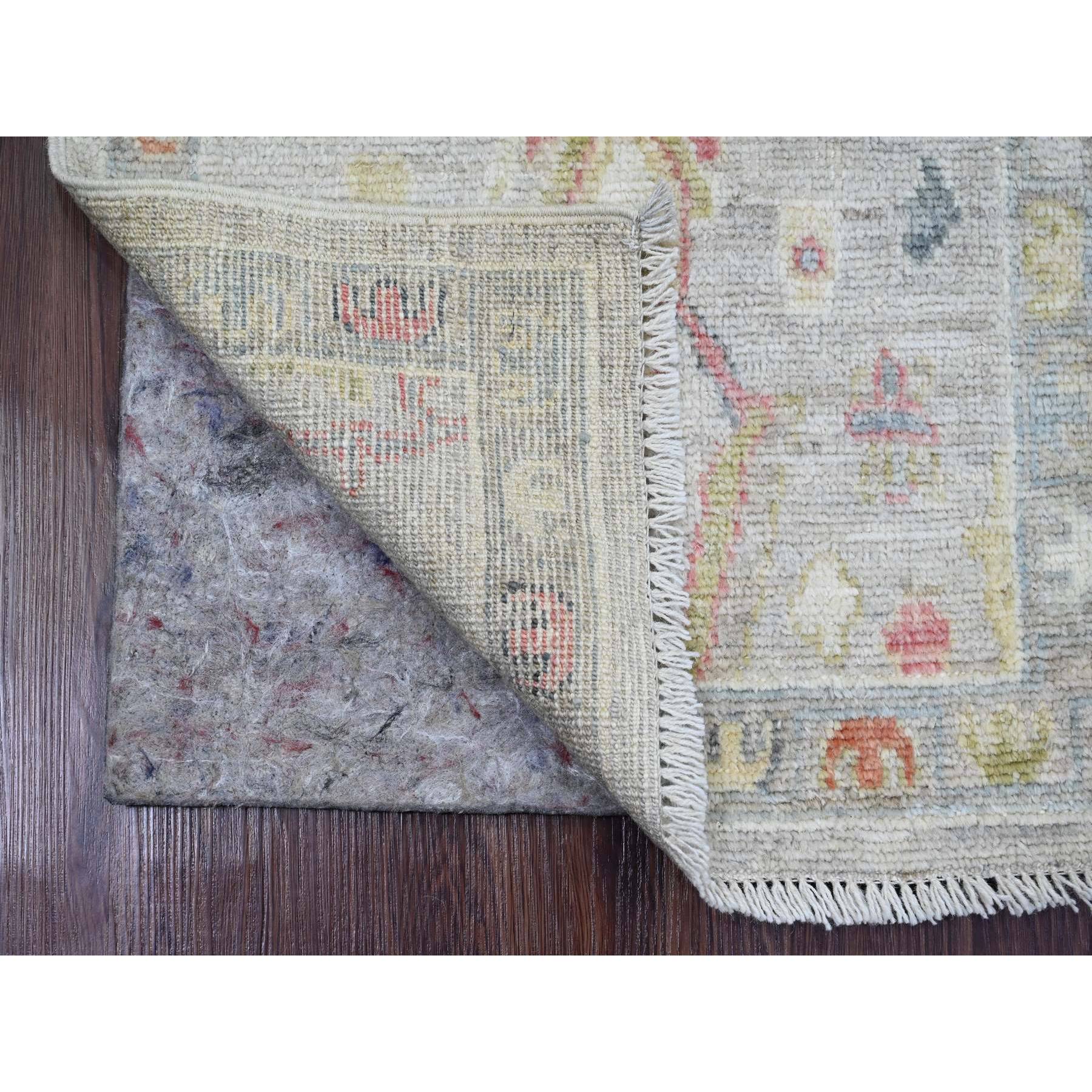 2'x3'1" Battleship Gray, Afghan Angora Oushak with Floral Pattern, Hand Knotted, Veggie Dyes, 100% Wool, Mat, Oriental Rug Sh20483