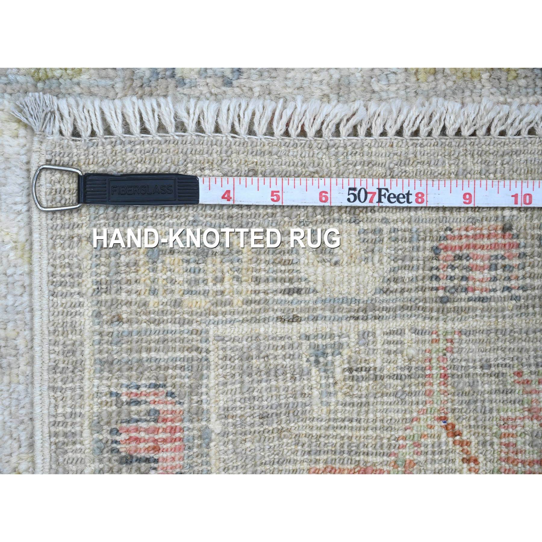 2'x3'1" Battleship Gray, Afghan Angora Oushak with Floral Pattern, Hand Knotted, Veggie Dyes, 100% Wool, Mat, Oriental Rug Sh20483