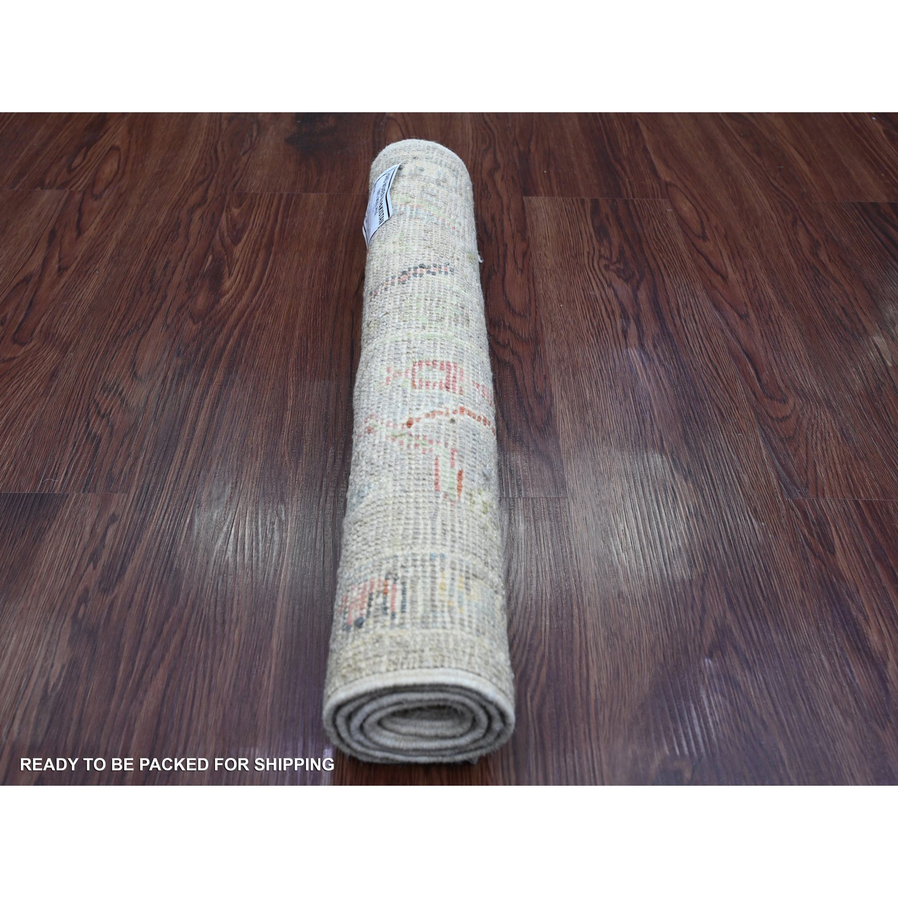 2'x3'1" Spanish Gray, Afghan Angora Oushak with Floral Pattern, Hand Knotted, Veggie Dyes, Pure Wool, Mat, Oriental Rug Sh20485