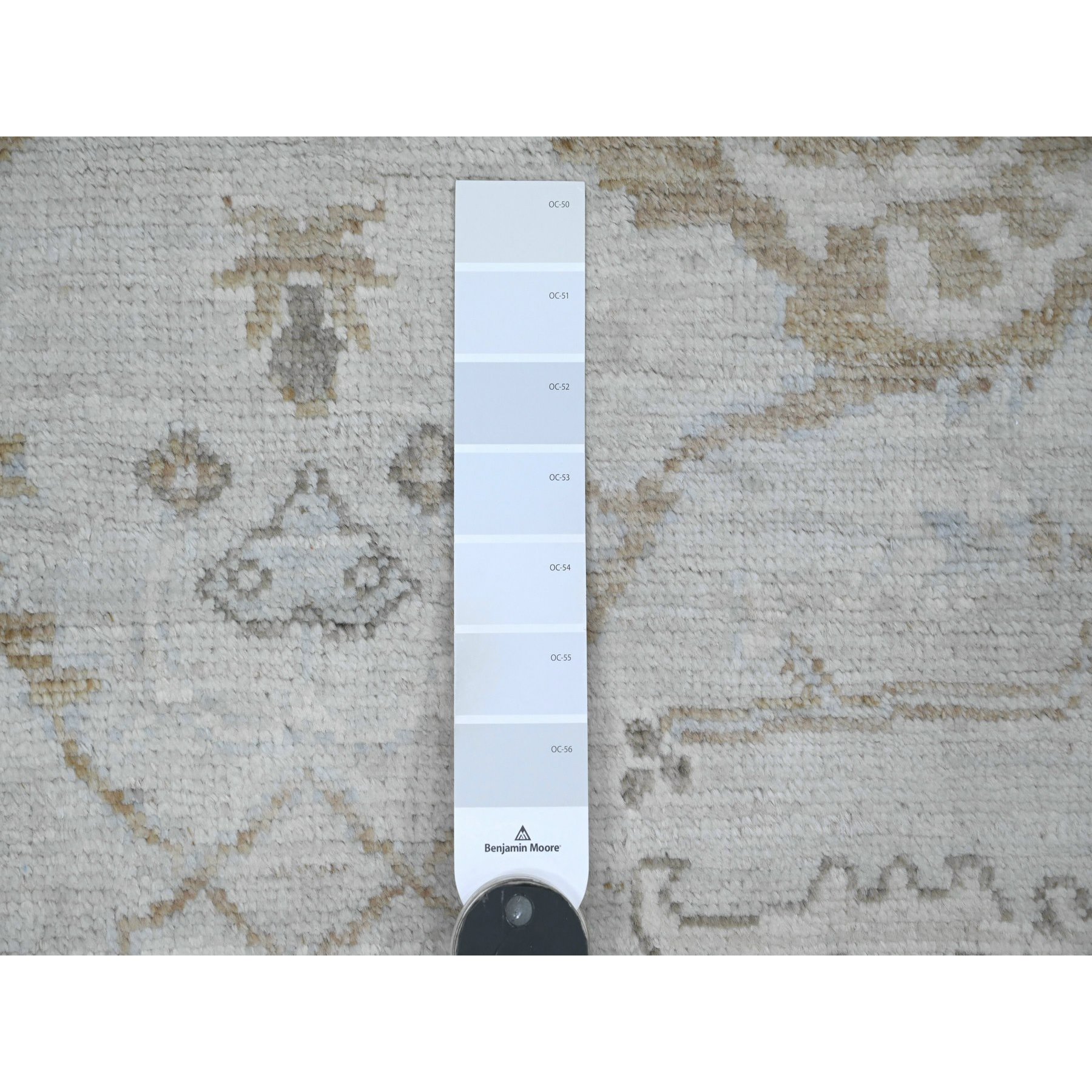 4'x5'10" Medium Gray, Hand Knotted, Afghan Angora Oushak with All Over Leaf Design, Natural Dyes, 100% Wool, Oriental Rug Sh20489