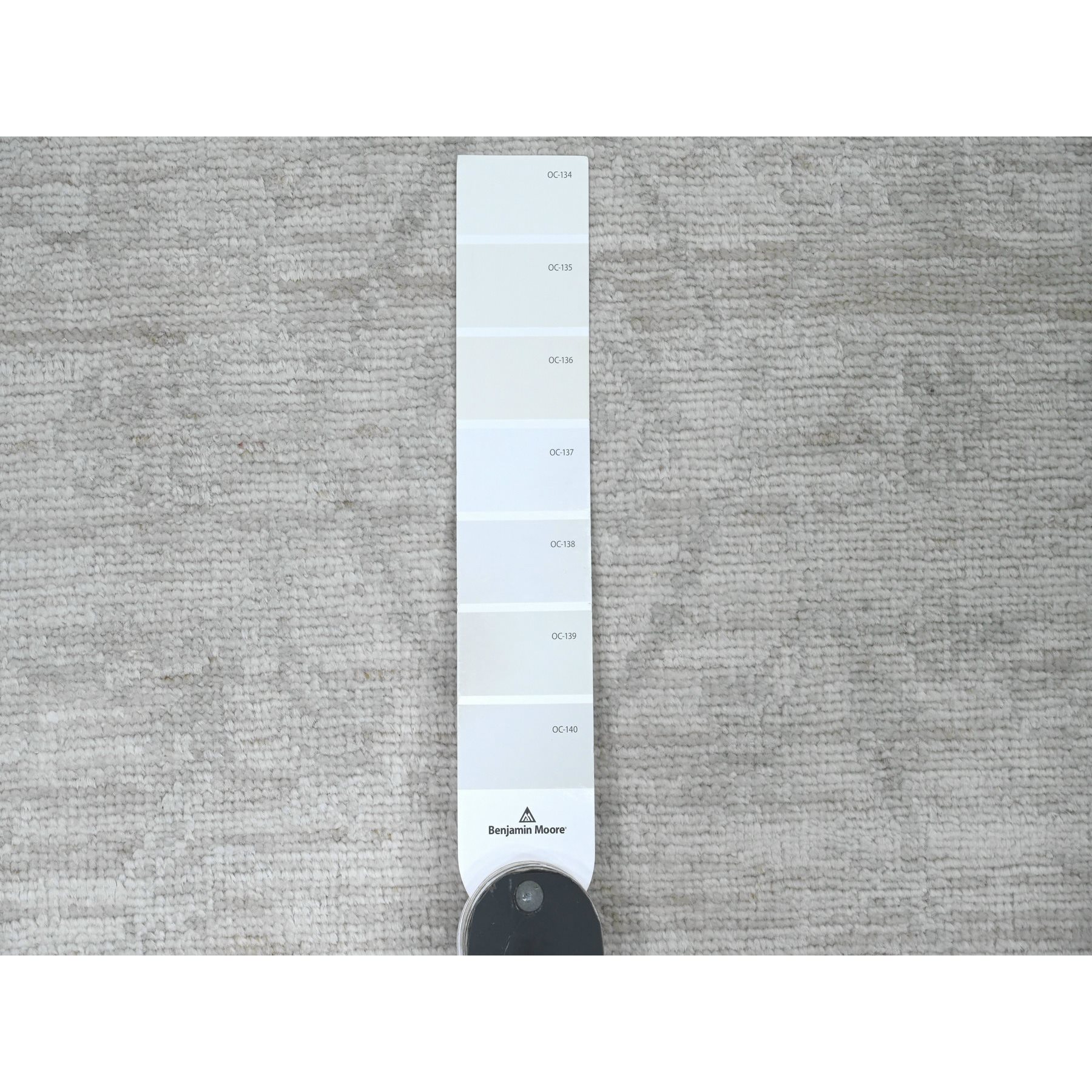 2'8"x15' Cascading White, Hand Knotted, Stone Washed Peshawar with All Over Pattern, Natural Dyes, Pure Wool, XL Runner, Oriental Rug Sh20501