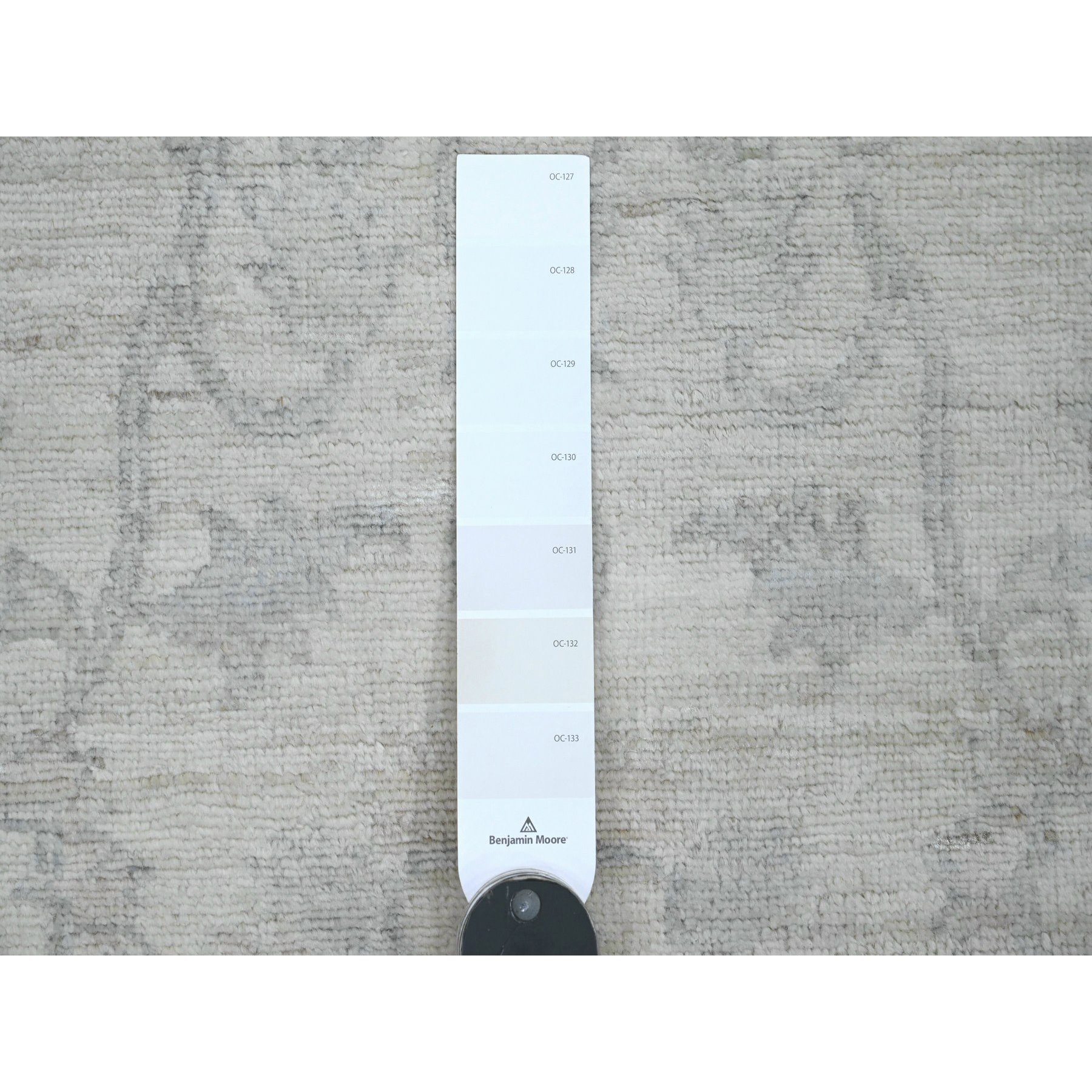 2'5"x11'7" Pearl White, Washed Out Peshawar with All Over Leaf Design, Hand Knotted, 100% Wool, Vegetable Dyes, Runner, Oriental Rug Sh20502