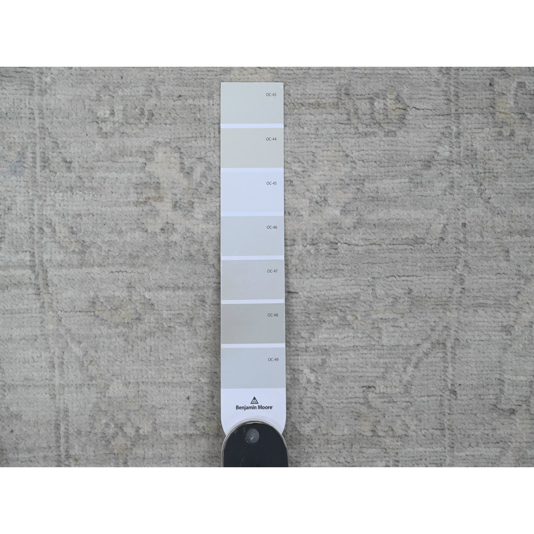 2'5"x5'8" Oyster Gray, Hand Knotted, Washed Out Peshawar with All Over Pattern, Veggie Dyes, 100% Wool, Short Runner, Oriental Rug Sh20506