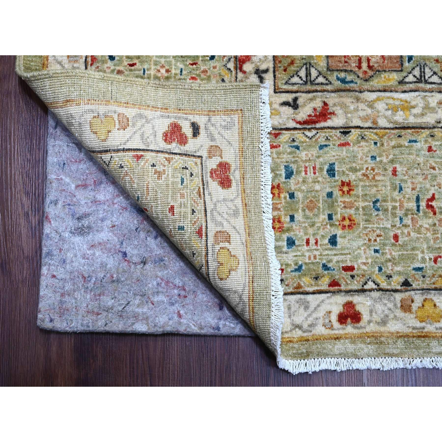 10'x13'4" Laurel Green, 14th Century Mamluk Dynasty Pattern with Large Medallion Design, Hand Knotted, High Mountain Wool, Natural Dyes, Oriental Rug Sh20510