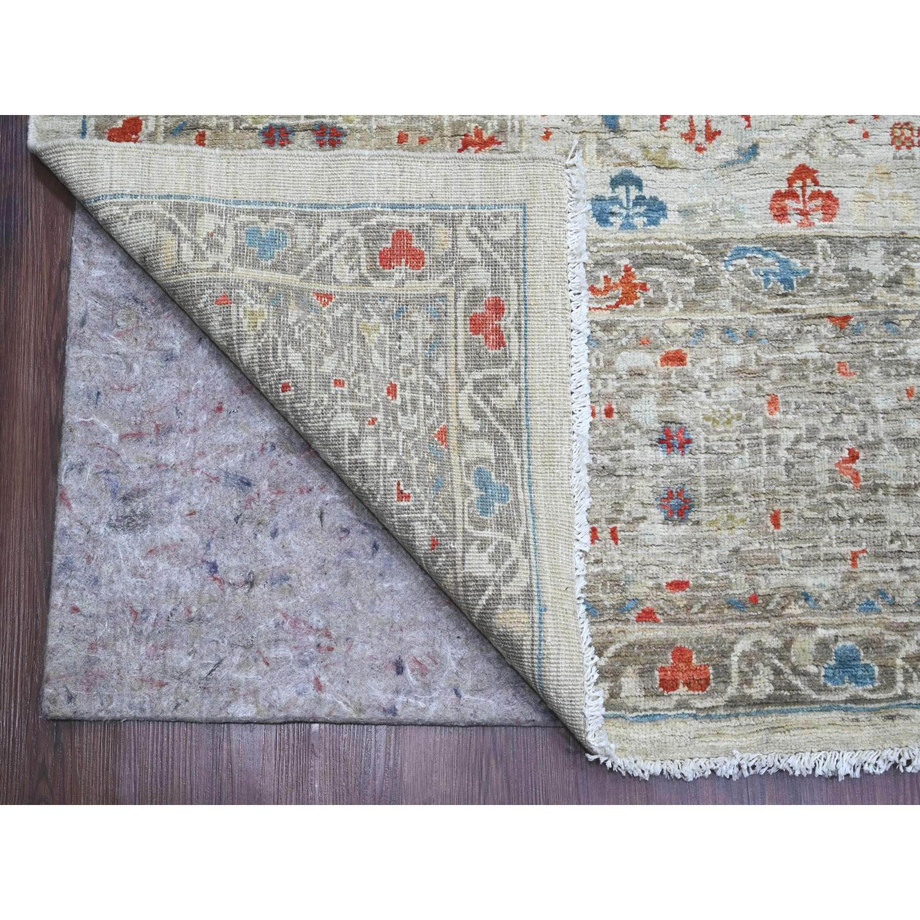 10'x14'1" Cloud Gray, 14th Century Mamluk Dynasty Pattern with Large Medallion Design, High Mountain Wool, Hand Knotted, Natural Dyes, Oriental Rug Sh20511