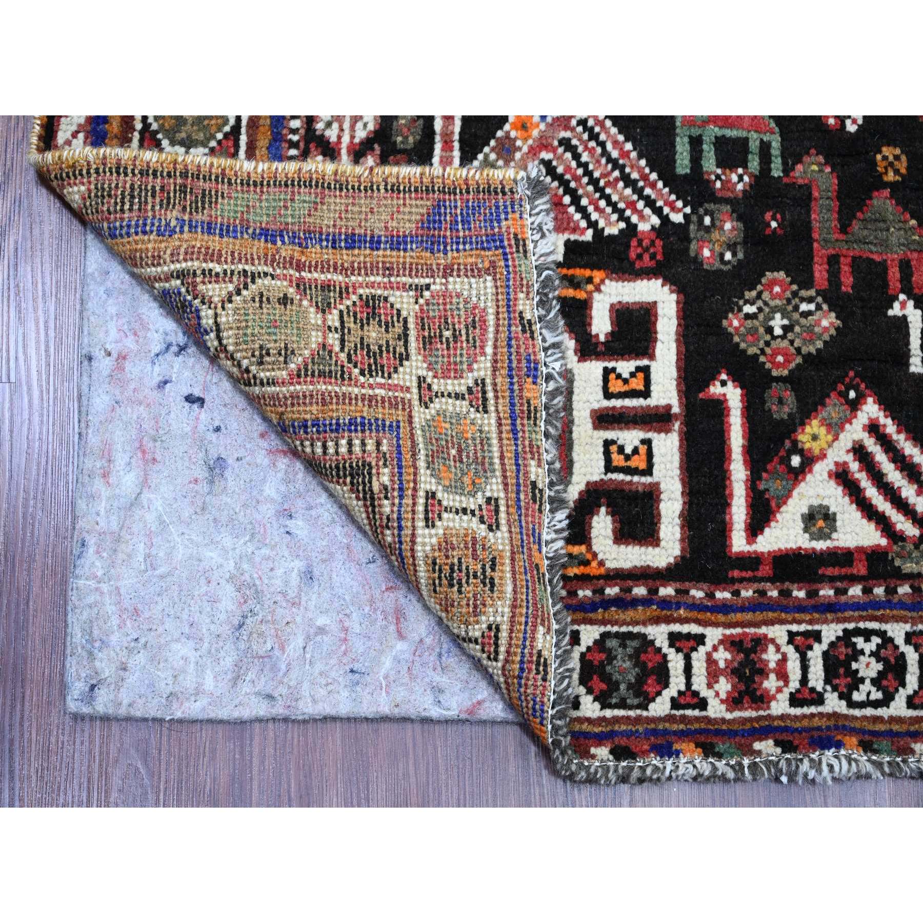 6'10"x10'3" Blush Red, Vintage Persian Shiraz with Small Bird Figurines, Excellent Condition, Clean, Evenly Worn, Hand Knotted, 100% Wool, Oriental Rug Sh20520
