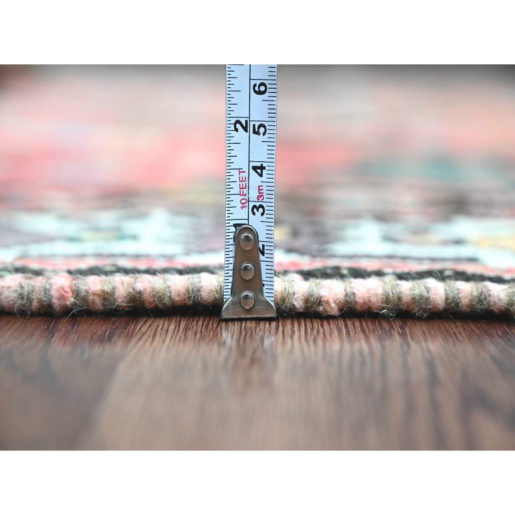 5'6"x8'7" Rose Red, Vintage Persian Shiraz with Deer and Bird Figurines, Excellent Condition, Clean, Evenly Worn, Pure Wool, Hand Knotted, Oriental Rug Sh20521