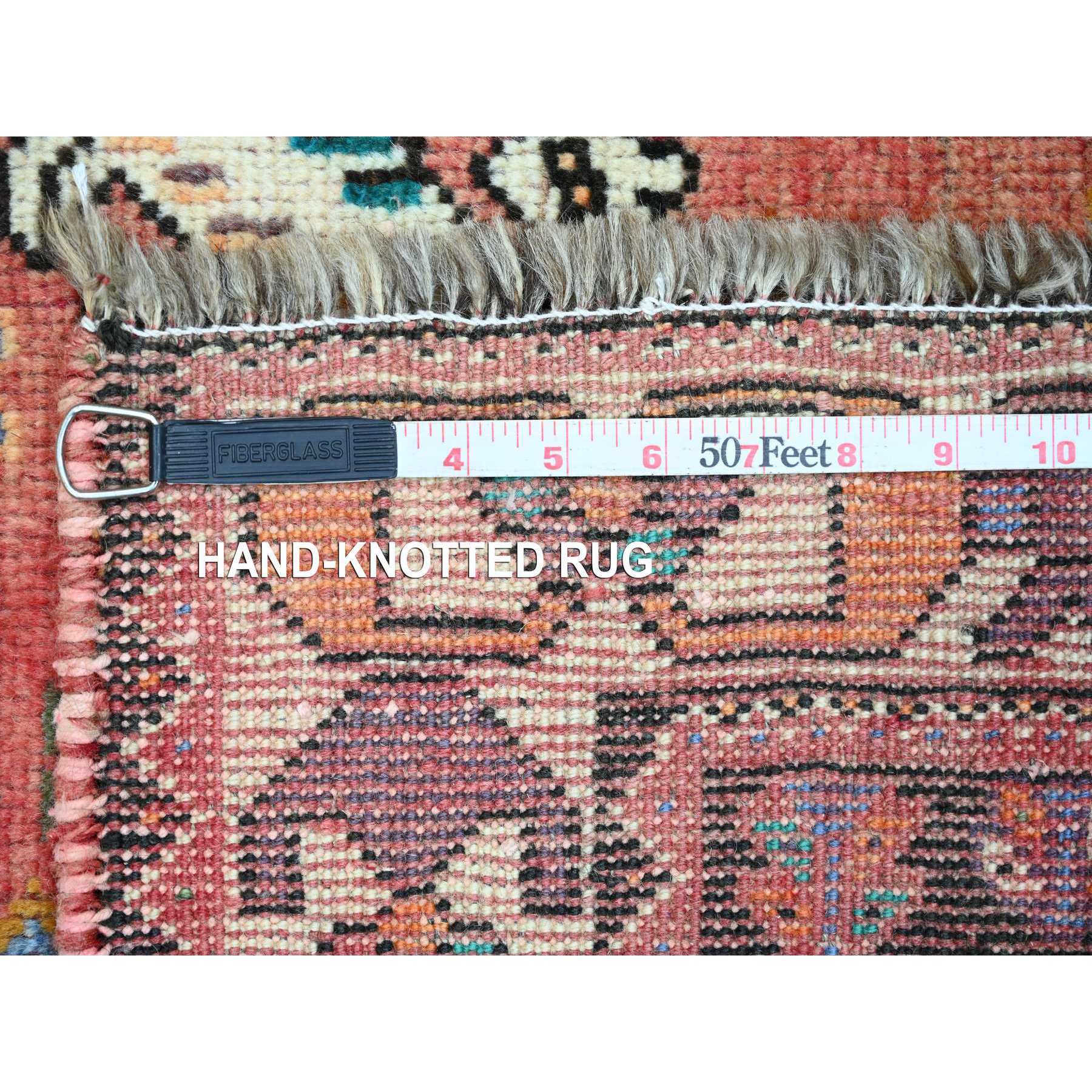 5'6"x8'7" Rose Red, Vintage Persian Shiraz with Deer and Bird Figurines, Excellent Condition, Clean, Evenly Worn, Pure Wool, Hand Knotted, Oriental Rug Sh20521