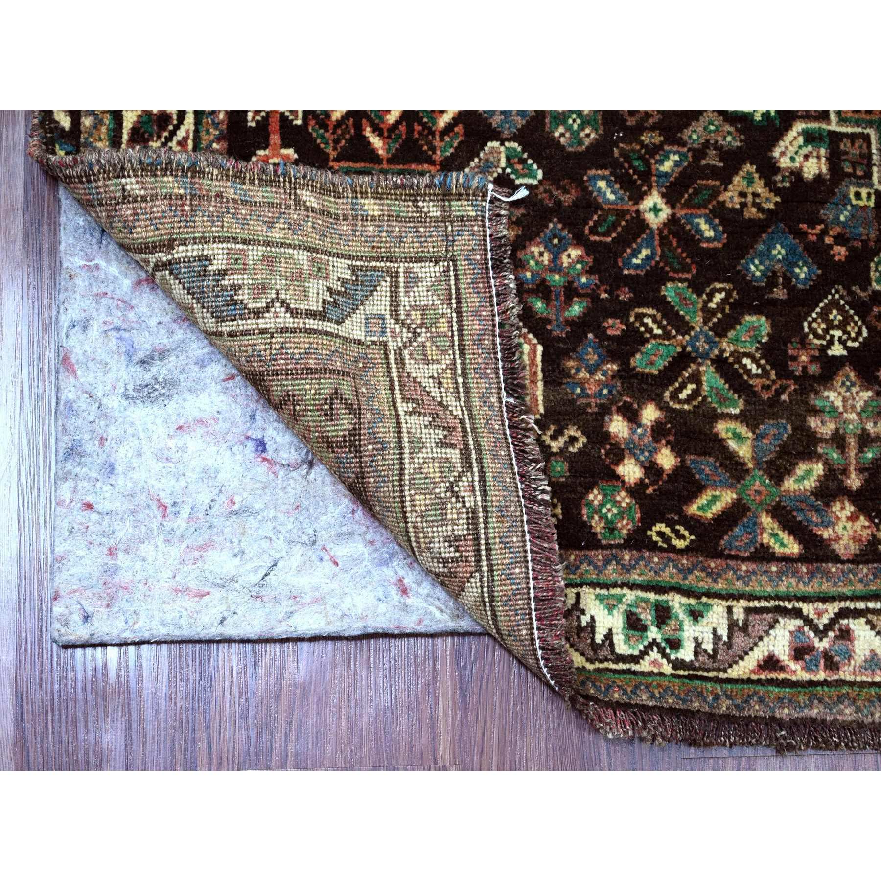 5'5"x8'3" Blush Red, Vintage Persian Shiraz with Tribal Design, Excellent Condition, Clean, Evenly Worn, Hand Knotted, Pure Wool, Oriental Rug Sh20522