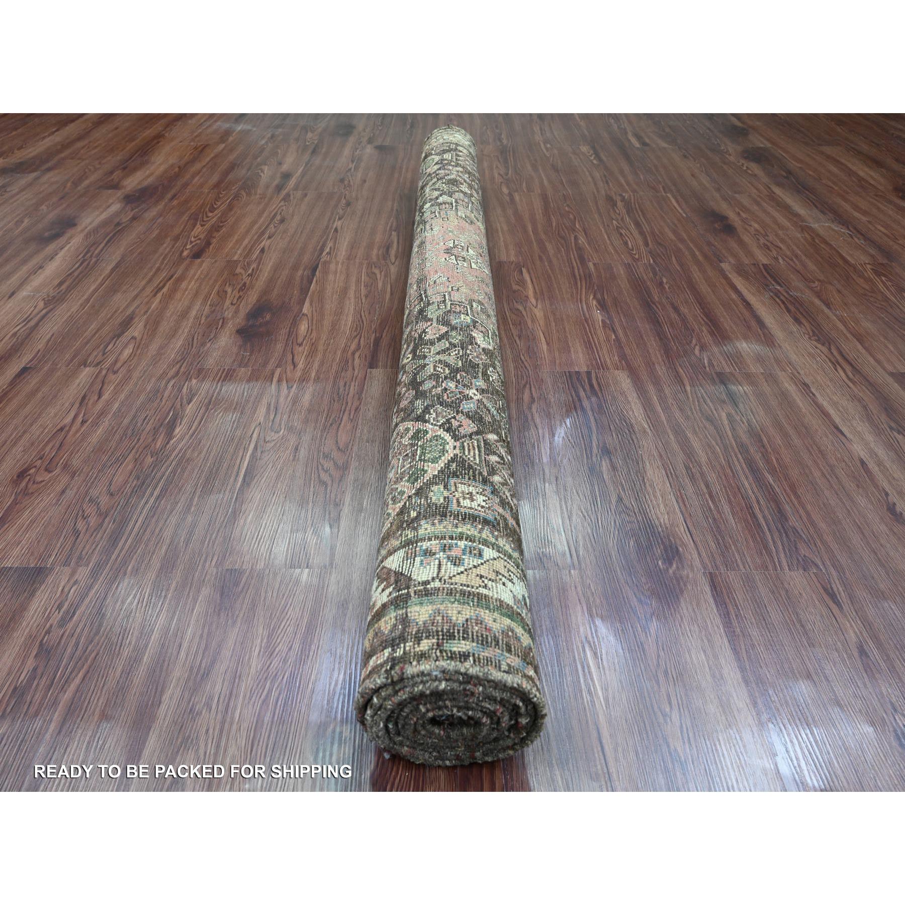 5'5"x8'3" Blush Red, Vintage Persian Shiraz with Tribal Design, Excellent Condition, Clean, Evenly Worn, Hand Knotted, Pure Wool, Oriental Rug Sh20522