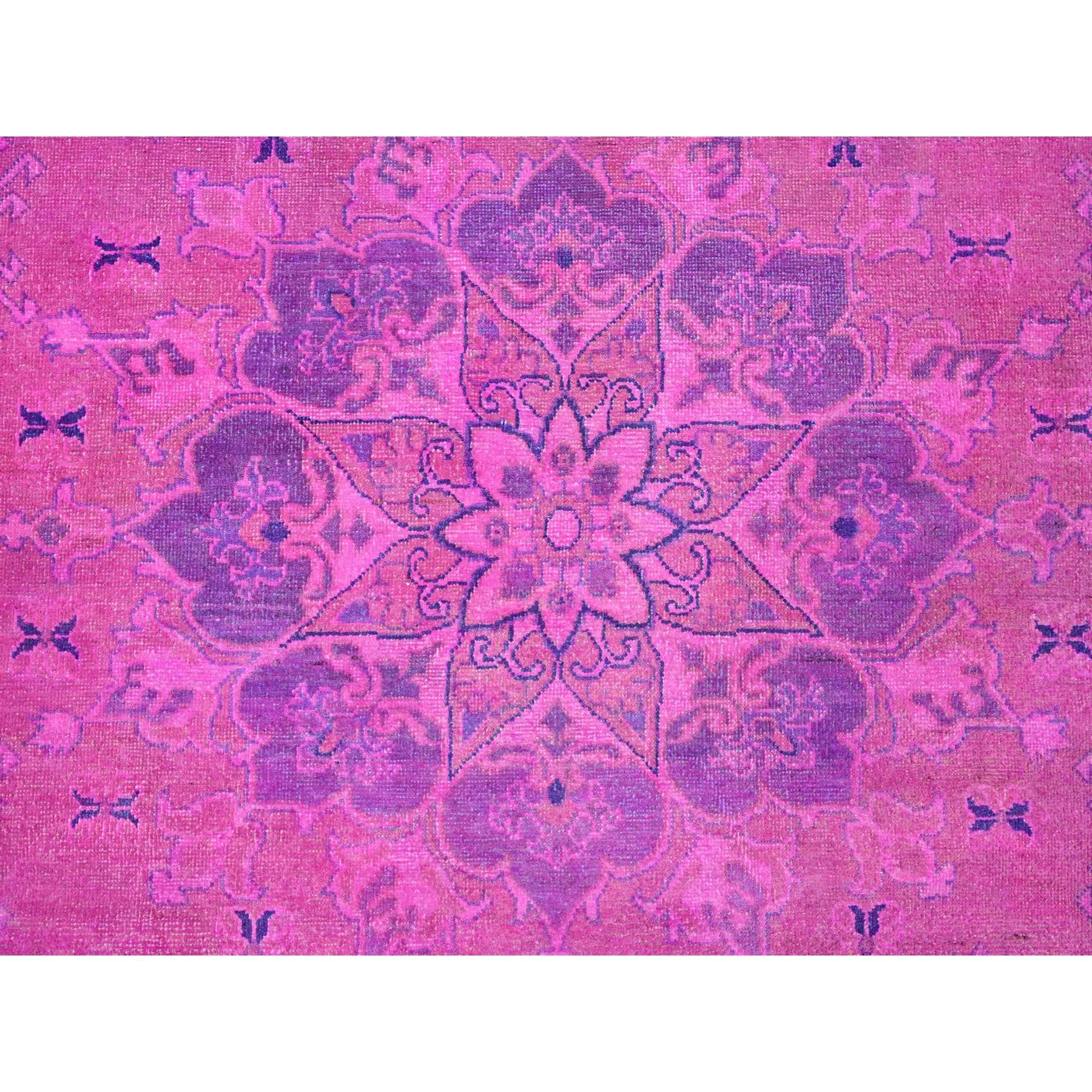 8'6"x11'4" Taffy Pink, Overdyed Kazak with Tribal Medallion Design, Hand Knotted, 100% Wool, Oriental Rug Sh20528