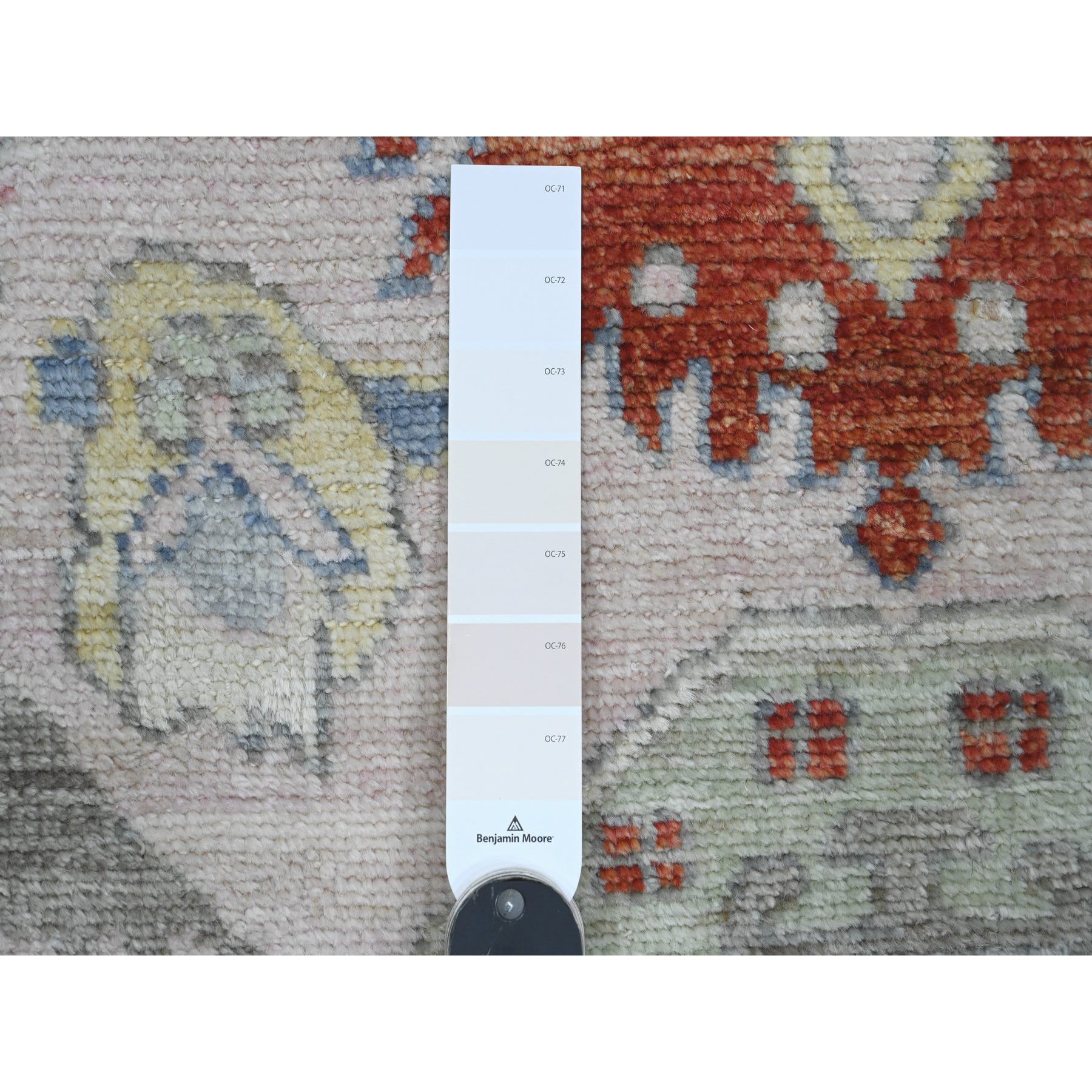 4'x6'2" Crepe Pink, Anatolian Village Inspired with Bird Figurines and Medallions Design, High Mountain Wool, Hand Knotted, Natural Dyes, Oriental Rug Sh20534