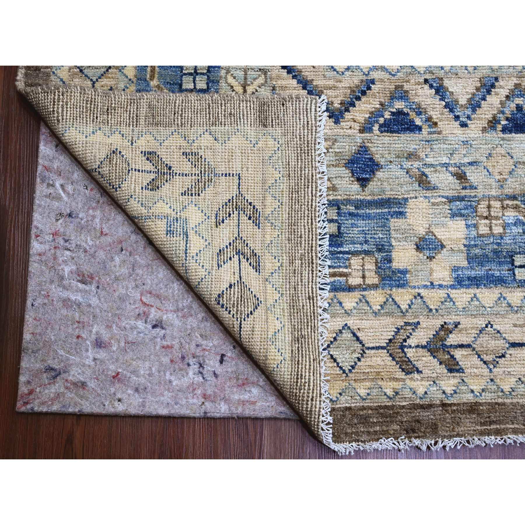 11'8"x15'6" Walnut Brown, Afghan Peshawar with Anatolian Village Inspired Design, High Mountain Wool, Hand Knotted, Oversized, Oriental Rug Sh20538