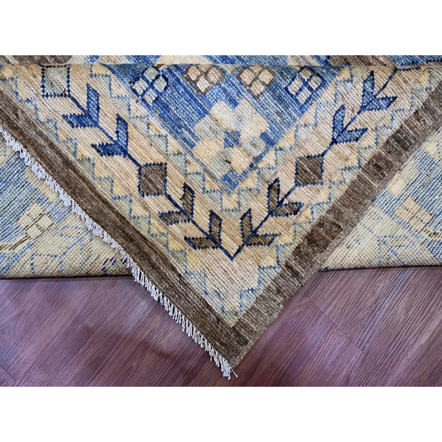 11'8"x15'6" Walnut Brown, Afghan Peshawar with Anatolian Village Inspired Design, High Mountain Wool, Hand Knotted, Oversized, Oriental Rug Sh20538