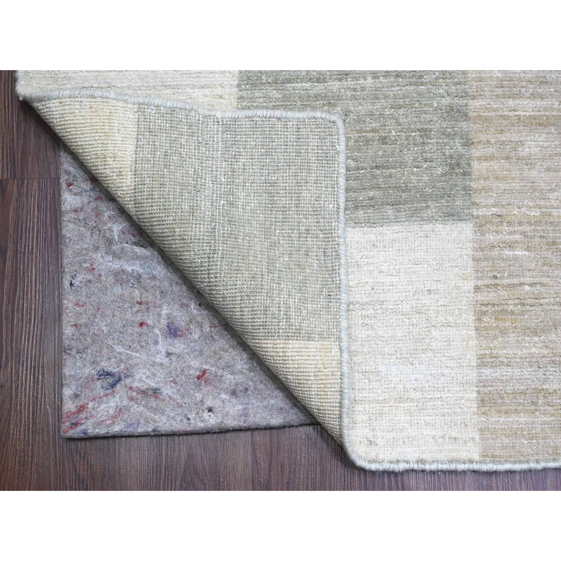 8'9"x11'6" Shades of Gray, Bauhaus Inspired Design, Geometric and Line Pattern, Hand Knotted, 100% Wool, Oriental Rug Sh20540