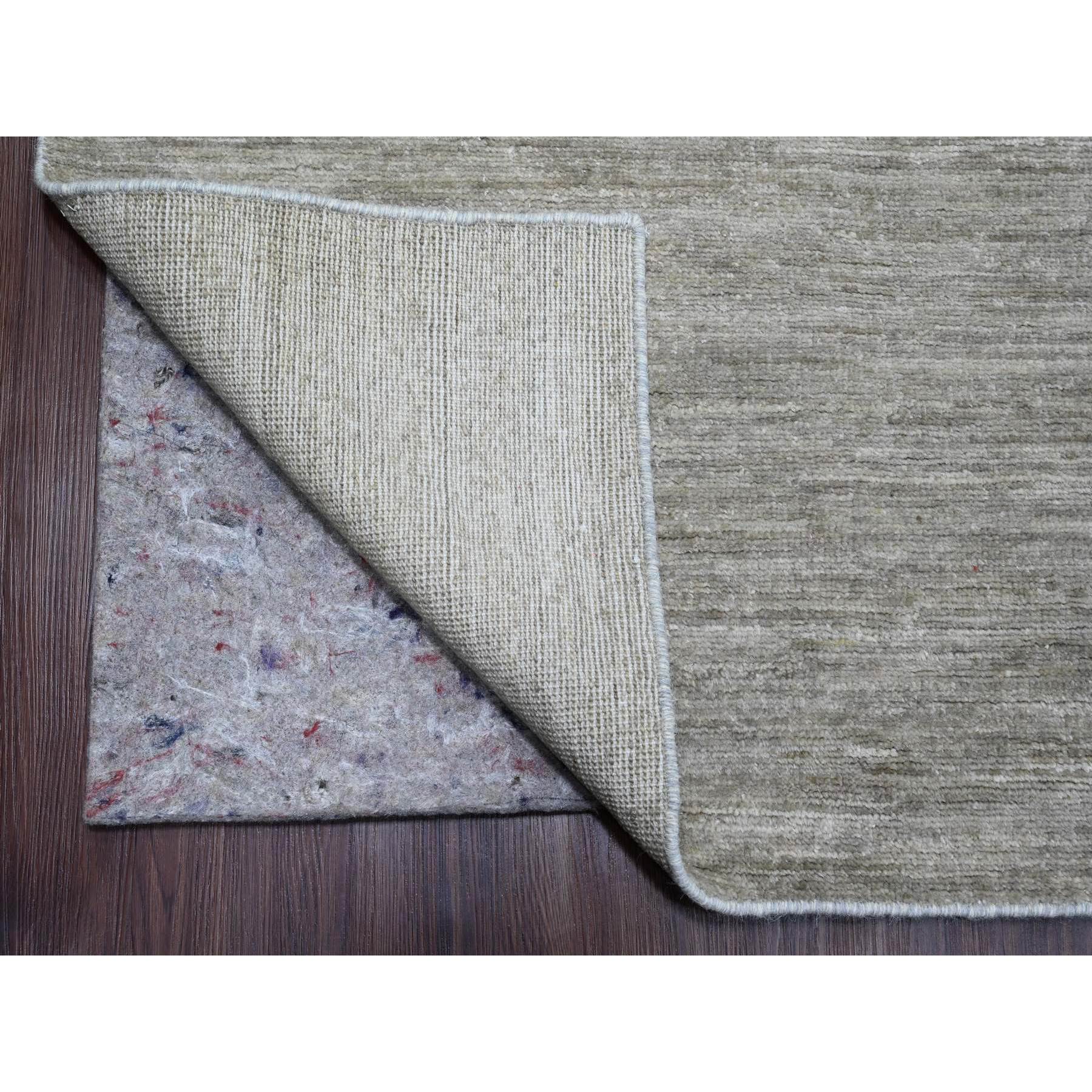 9'6"x11'3" Spanish Gray, Hand Spun Ghazni Wool, Plain Solid Pattern, Hand Knotted, Lush and Plush, Oriental Rug Sh20543