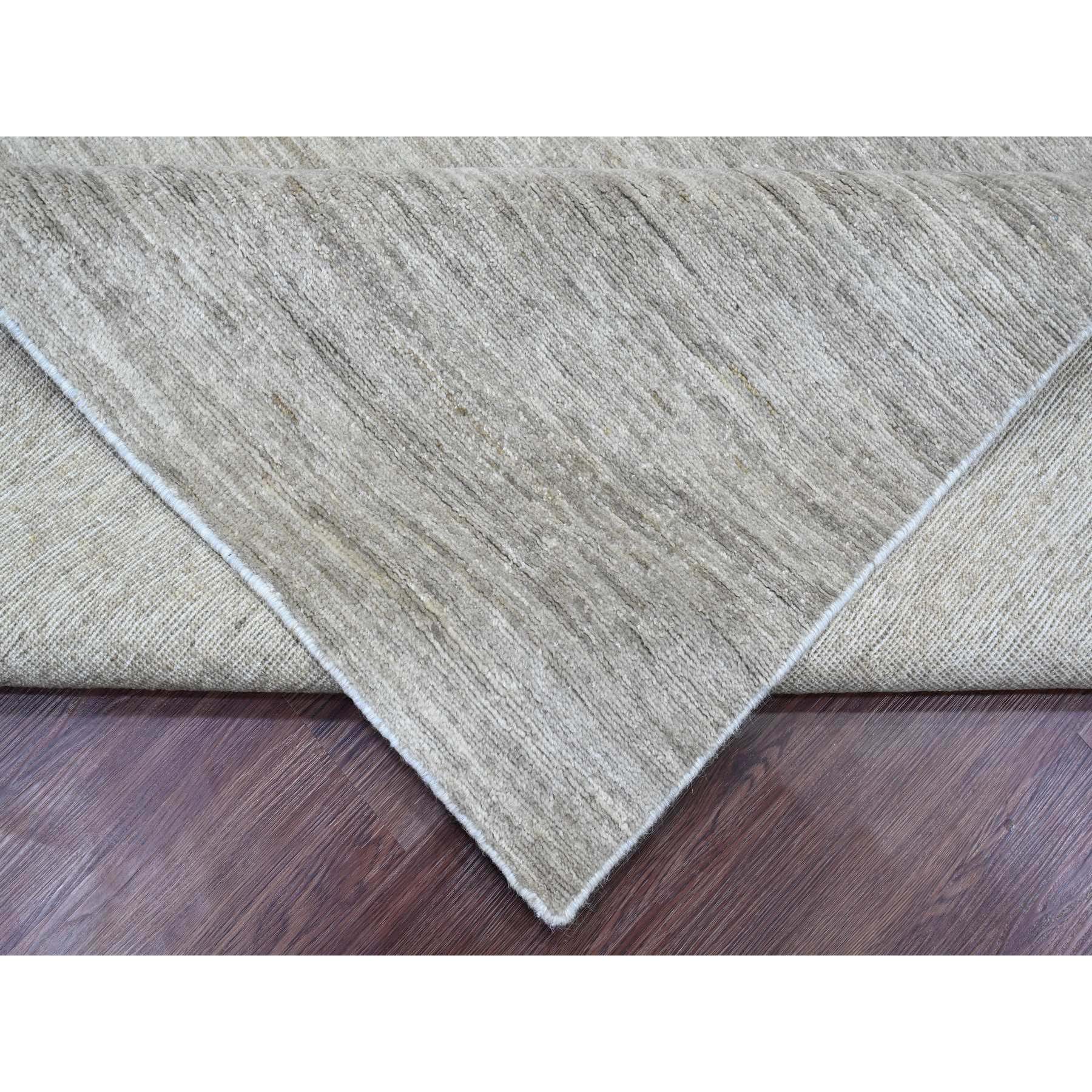 9'6"x11'3" Spanish Gray, Hand Spun Ghazni Wool, Plain Solid Pattern, Hand Knotted, Lush and Plush, Oriental Rug Sh20543