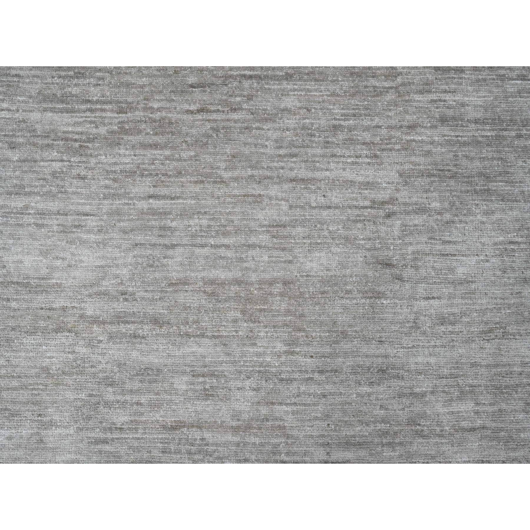 9'6"x11'3" Spanish Gray, Hand Spun Ghazni Wool, Plain Solid Pattern, Hand Knotted, Lush and Plush, Oriental Rug Sh20543