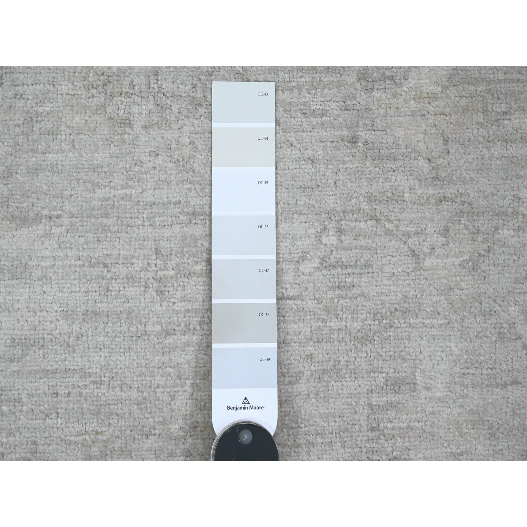 9'x11'3" Stone Gray, Washed Out Peshawar with Faded Out Leaf Design, Natural Dyes, 100% Wool, Hand Knotted, Oriental Rug Sh20555