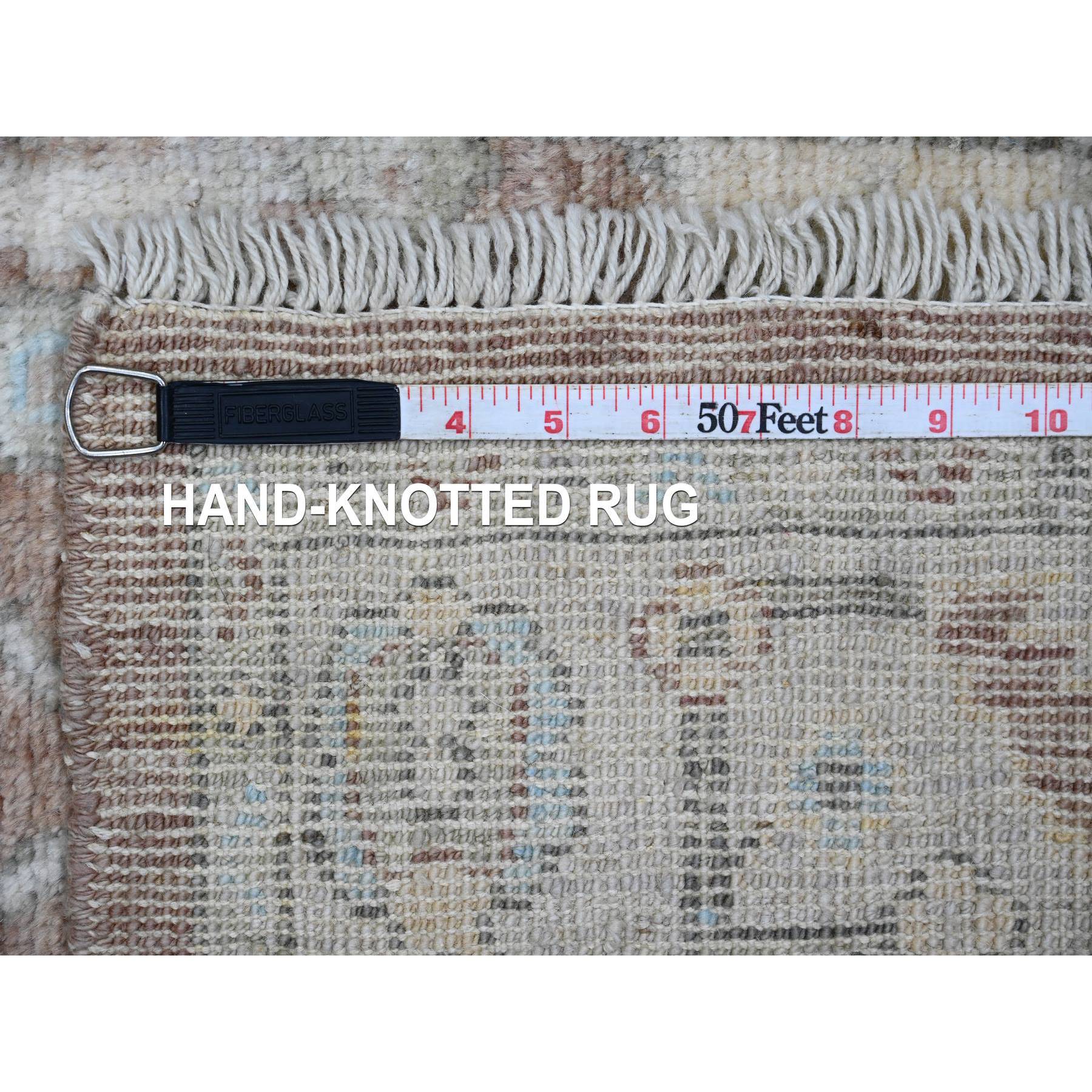 2'10"x5'10" Cedar Brown, Afghan Angora Oushak with Leaf Design, Hand Knotted, Veggie Dyes, 100% Wool, Short Runner, Oriental Rug Sh20572