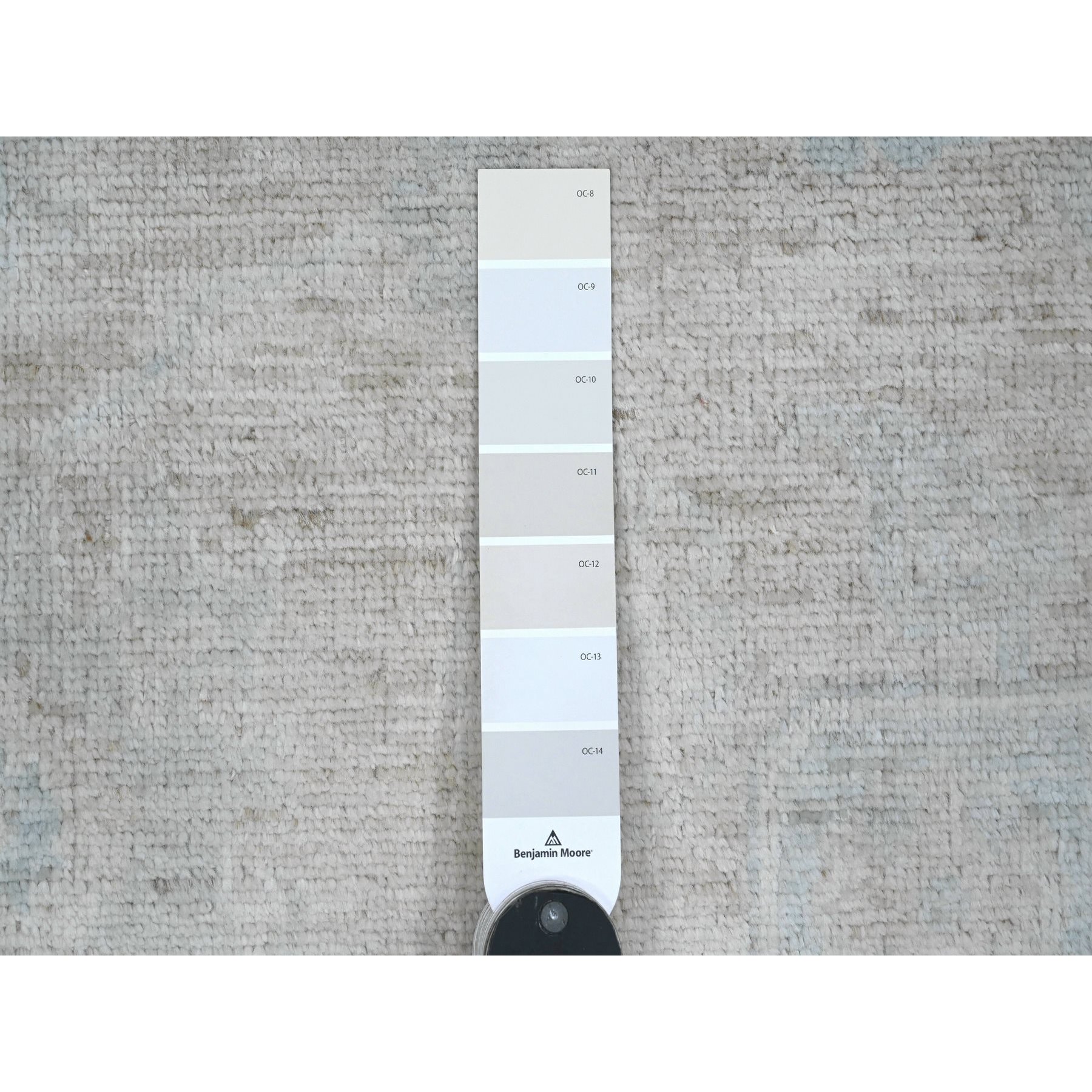 5'1"x6'7" Alabaster White, 100% Wool, Afghan Angora Oushak with Muted Colors Leaf Design, Hand Knotted, Veggie Dyes, Oriental Rug Sh20604