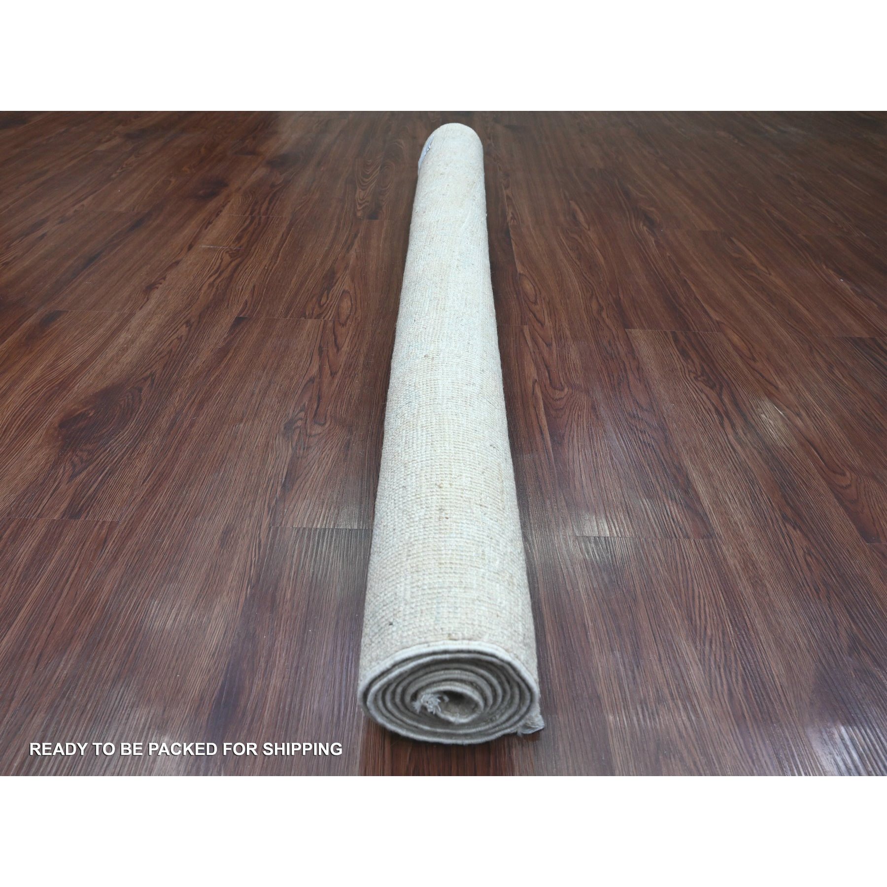 4'8"x6'3" Lace White, Hand Knotted, Afghan Angora Oushak with Leaf Design, Vegetable Dyes, 100% Wool, Oriental Rug Sh20606