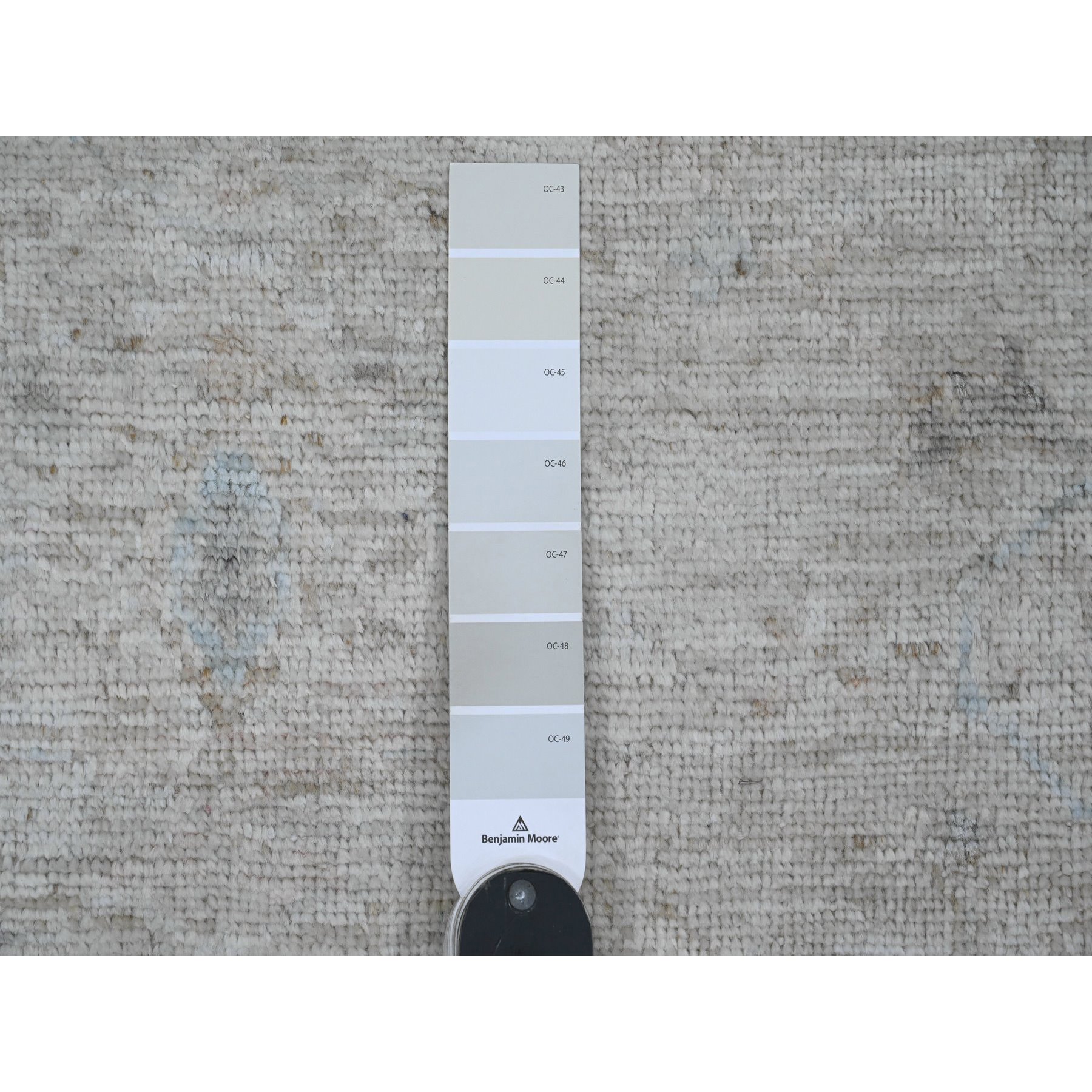 5'x6'10" Cloud Gray, Afghan Angora Oushak with All Over Pattern, Hand Knotted, Vegetable Dyes, 100% Wool, Oriental Rug Sh20607