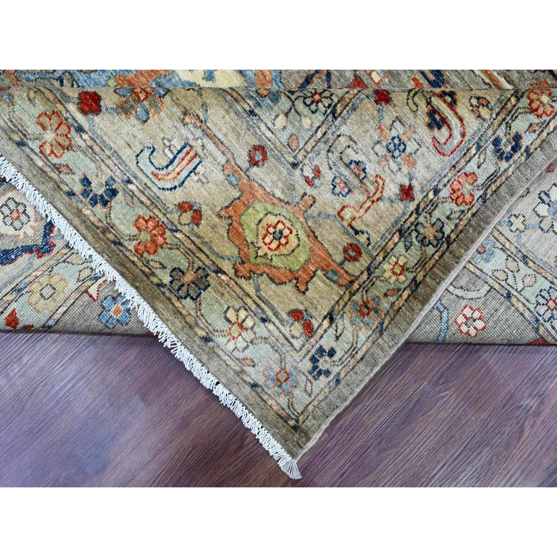 9'x11'9" Taupe Brown, Peshawar with Bijar Garus Design, High Mountain Wool, Hand Knotted, Vegetable Dyes, Densely Woven, Oriental Rug Sh20623