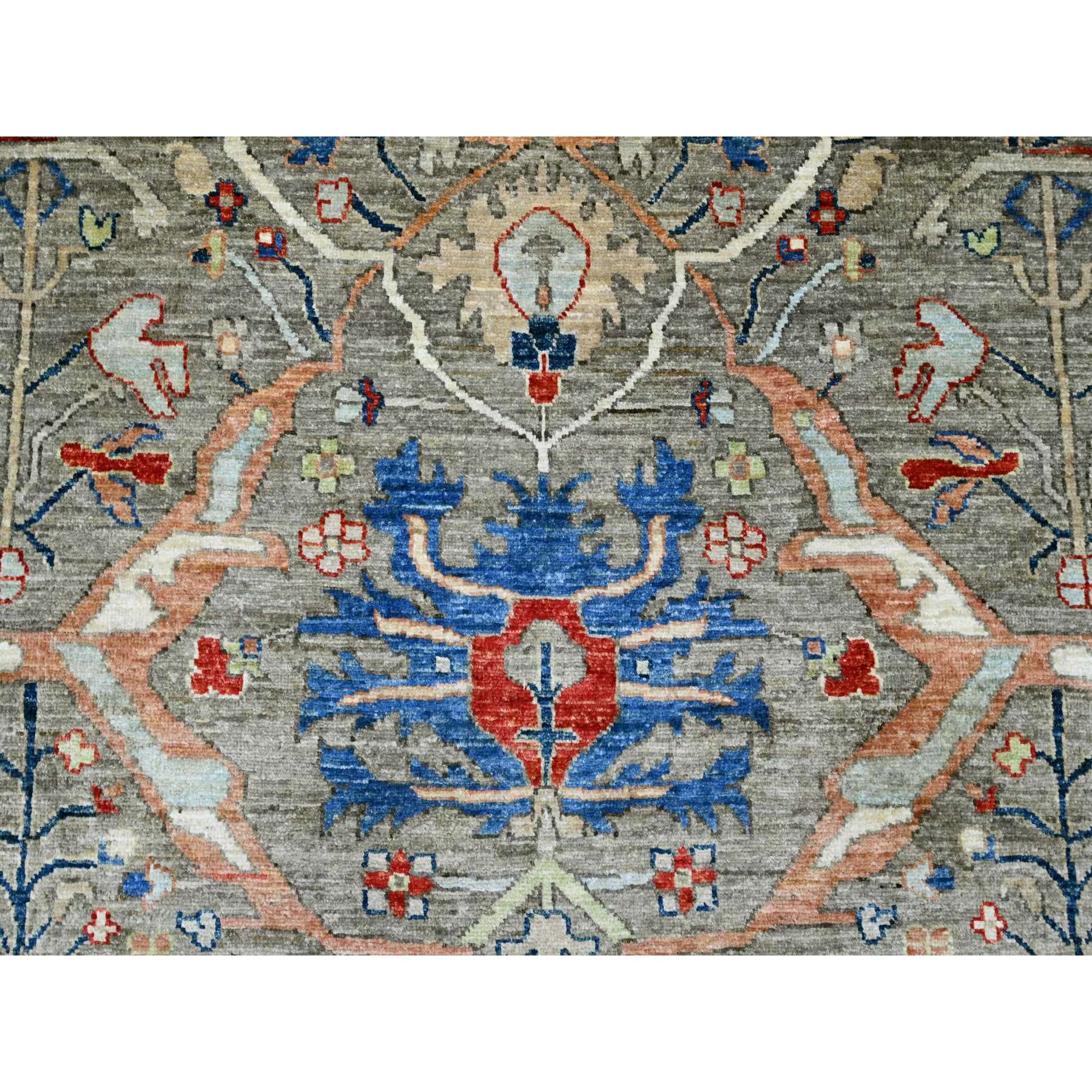 9'x11'9" Taupe Brown, Peshawar with Bijar Garus Design, High Mountain Wool, Hand Knotted, Vegetable Dyes, Densely Woven, Oriental Rug Sh20623