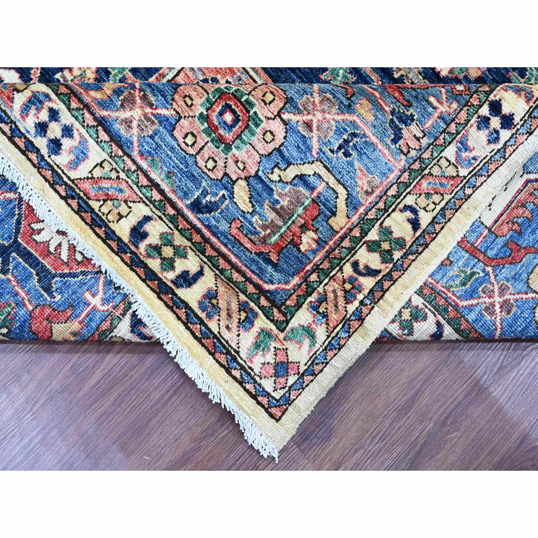 8'10"x11'8" Chiffon White with Blush Red, Peshawar Heriz Design, Fine Ghazni Wool, Hand Knotted, Vegetable Dyes, Oriental Rug Sh20624
