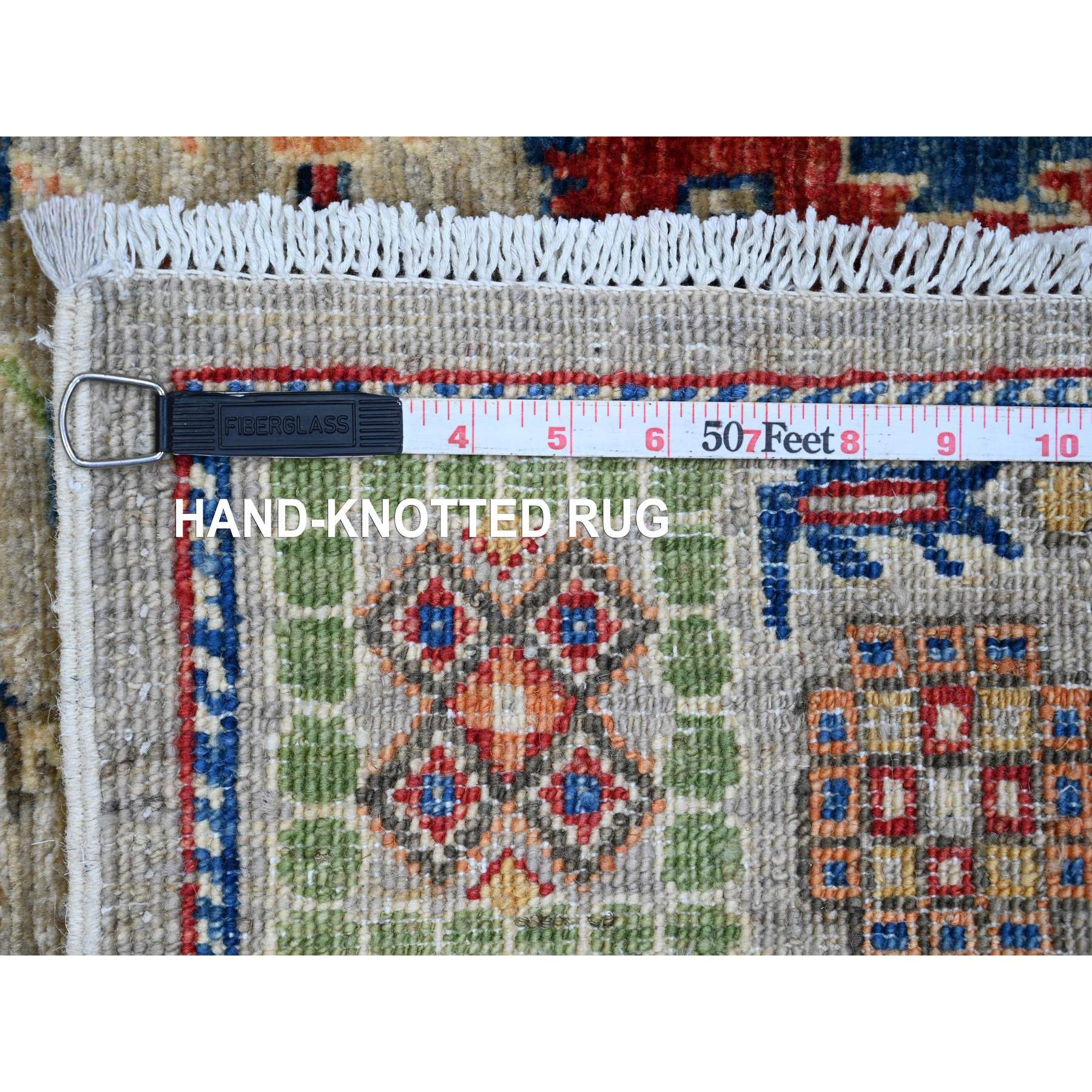 3'1"x5' Oyster Gray, Peshawar with Colorful Ziegler Mahal Design, Aryana Collection, High Mountain Wool, Denser Weave, Hand Knotted, Vegetable Dyes, Oriental Rug Sh20628