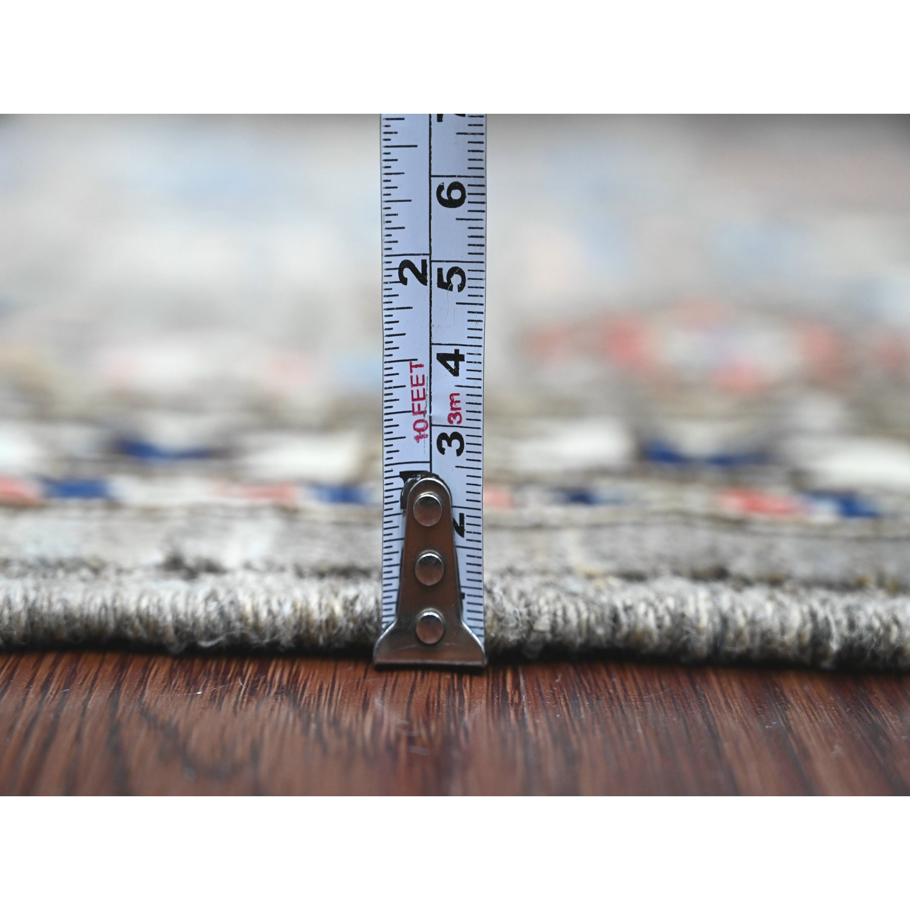 3'6"x5' Dim Gray, Aryana Collection, Caucasian Inspired Antiqued Design, Hand Knotted, High Mountain Wool, Vegetable Dyes, Oriental Rug Sh20629