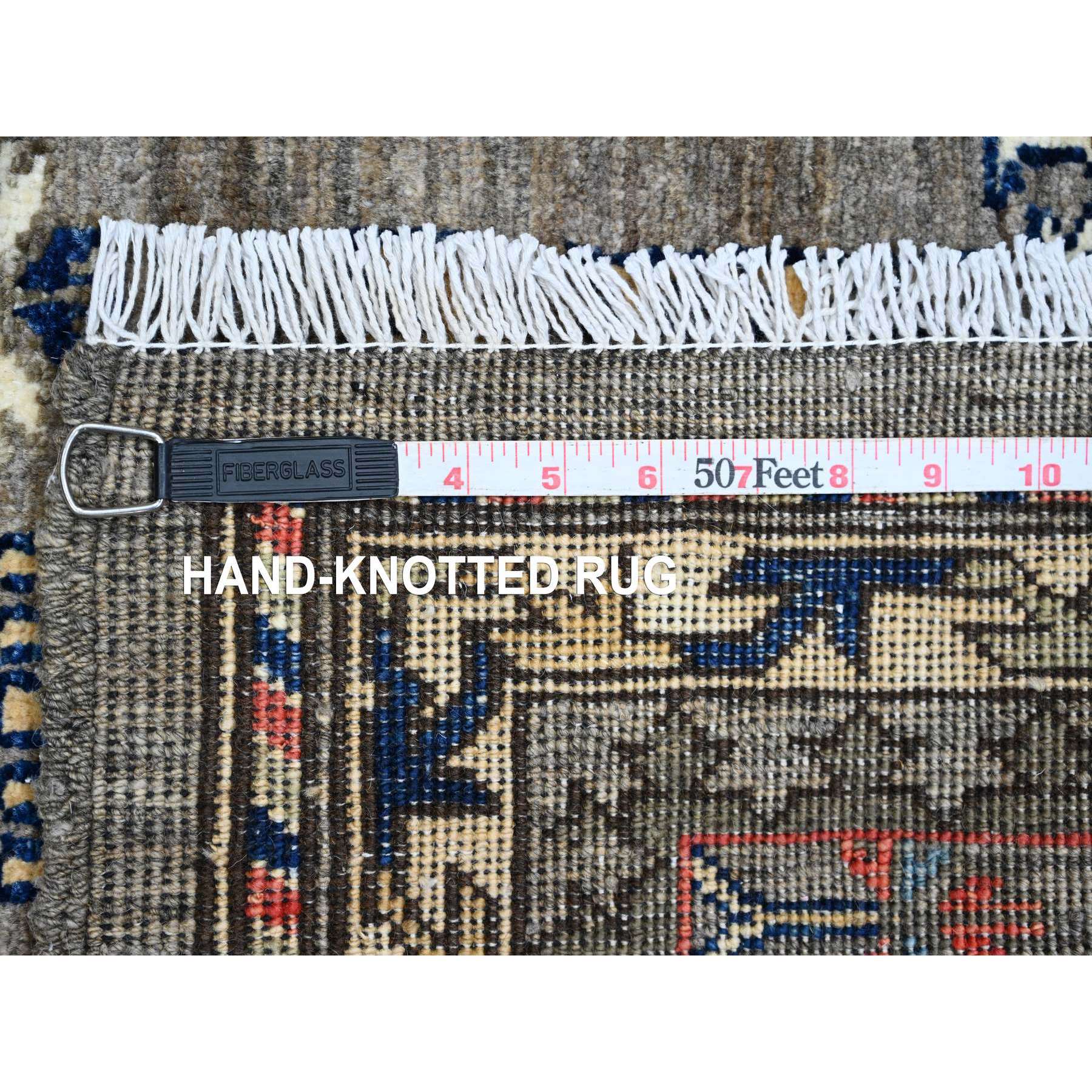 3'6"x5' Dim Gray, Aryana Collection, Caucasian Inspired Antiqued Design, Hand Knotted, High Mountain Wool, Vegetable Dyes, Oriental Rug Sh20629