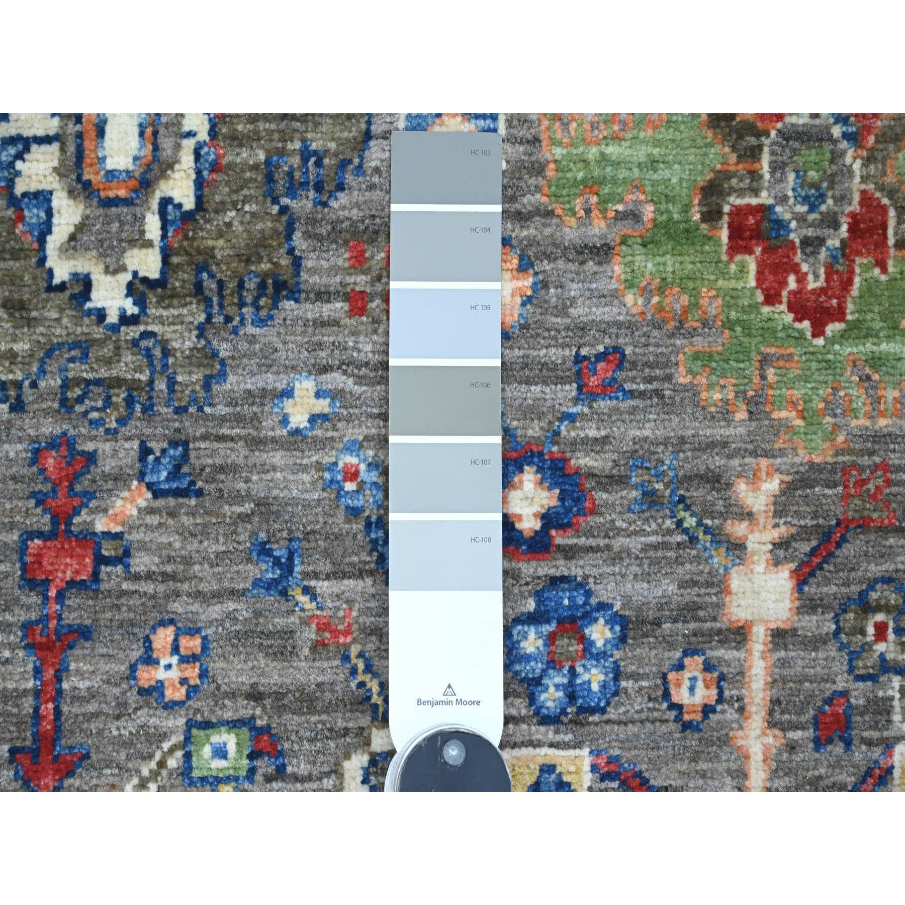 3'1"x5'3" Nevada Gray, Aryana Grade, Peshawar with Ziegler Mahal All Over Design, High Mountain Wool, Vegetable Dyes, Hand Knotted, Oriental Rug Sh20631