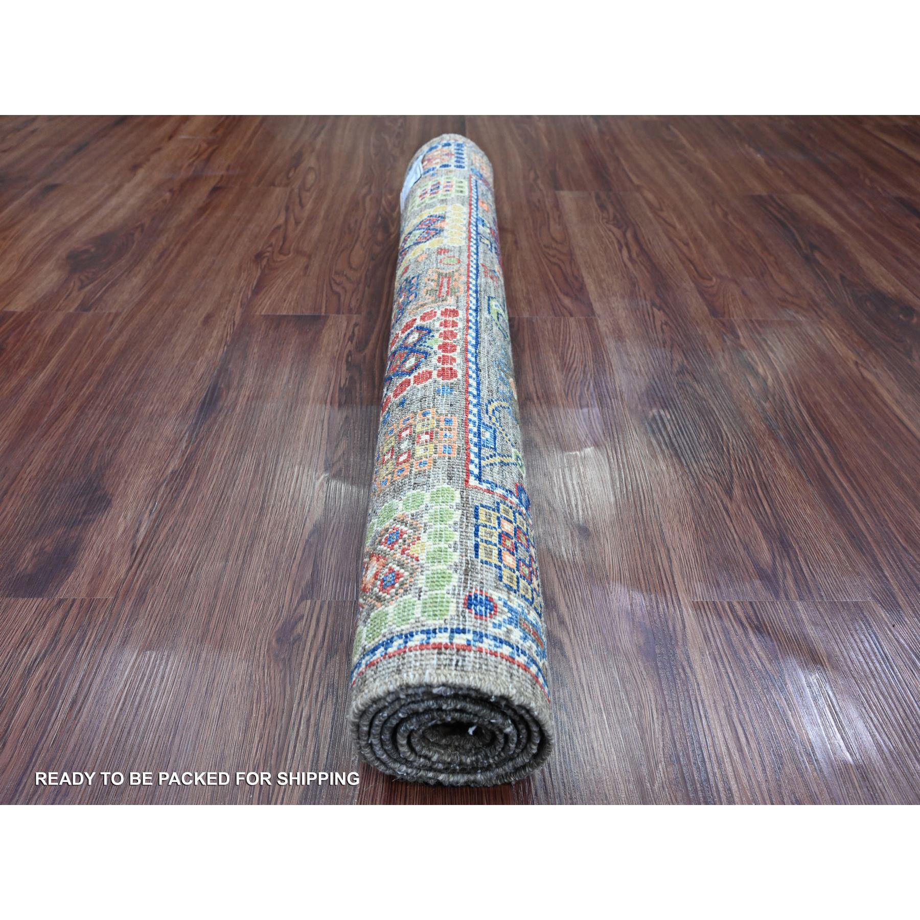 3'1"x5'3" Nevada Gray, Aryana Grade, Peshawar with Ziegler Mahal All Over Design, High Mountain Wool, Vegetable Dyes, Hand Knotted, Oriental Rug Sh20631