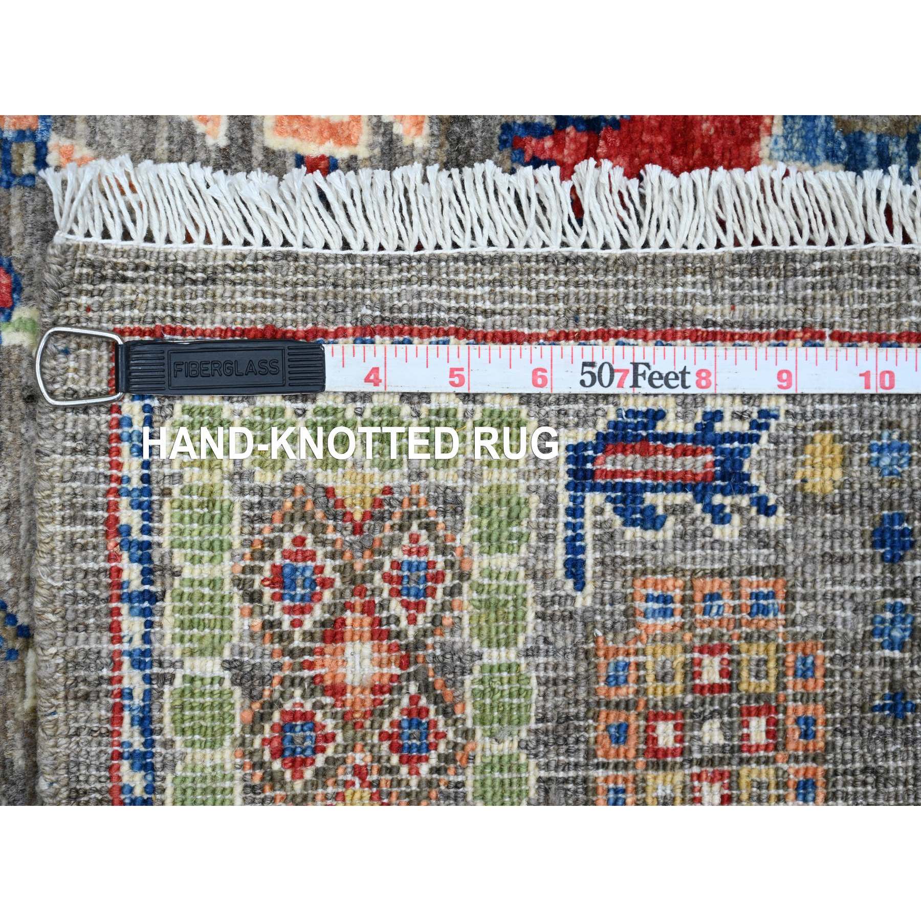 3'1"x5'3" Nevada Gray, Aryana Grade, Peshawar with Ziegler Mahal All Over Design, High Mountain Wool, Vegetable Dyes, Hand Knotted, Oriental Rug Sh20631