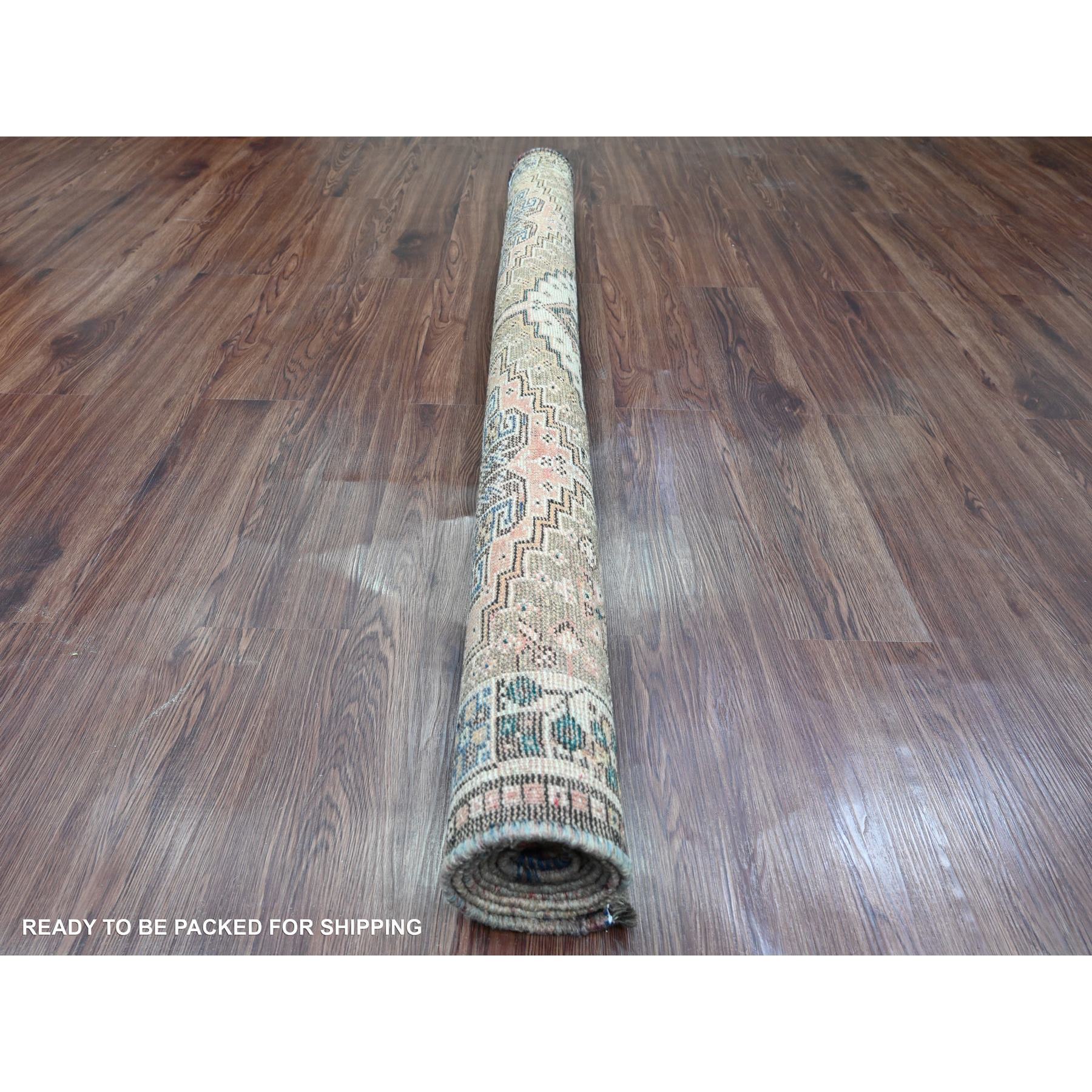 5'2"x7'8" Dim Gray, Vintage Persian Shiraz with Geometric Pattern, Clean, Even Wear, Good Condition, Pure Wool, Hand Knotted, Oriental Rug Sh20652